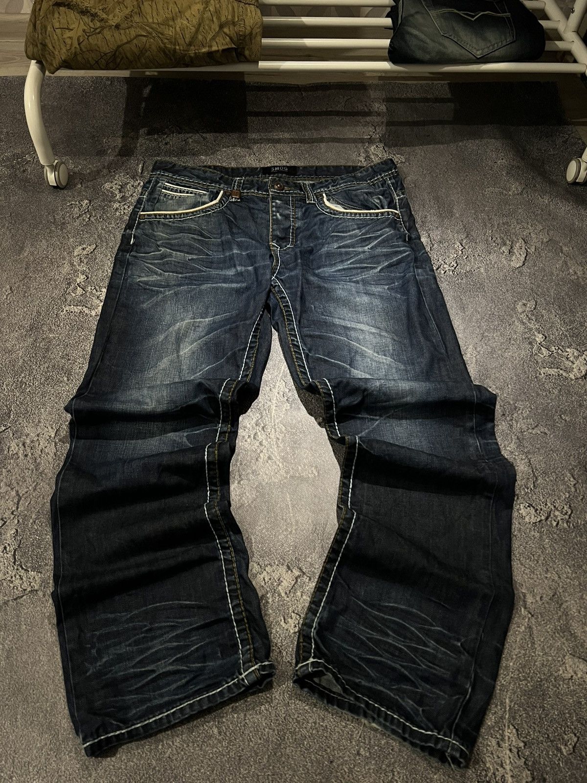 Japanese Brand Faded Shredded Destroyed Slim - Avan Number Nine Style Size US 36 / EU 52 - 2 Thumbnail