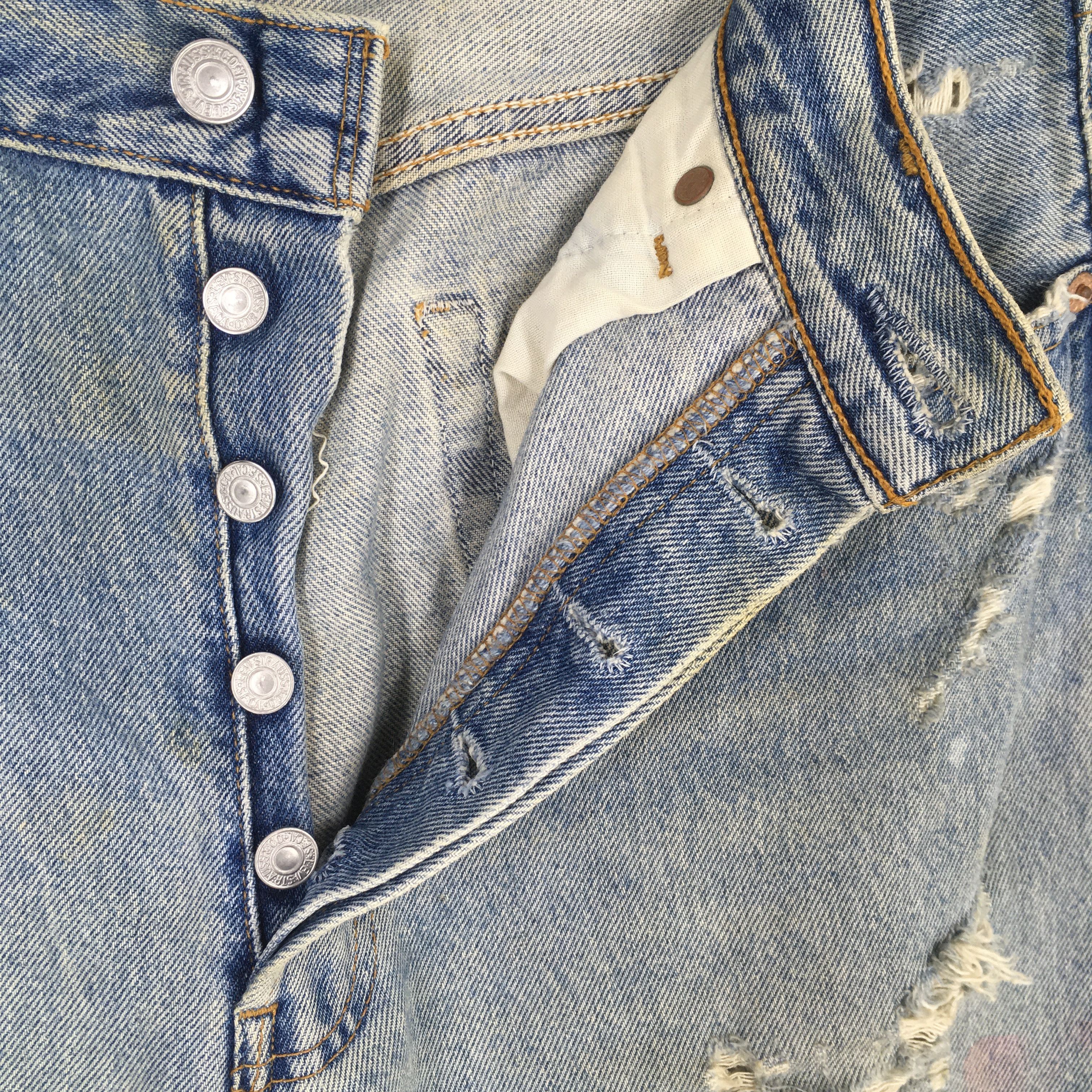 Levi's Size 31x28.5 Vintage 90s Levi's 501 Distressed Jeans S1867 Size US 31 - 6 Thumbnail