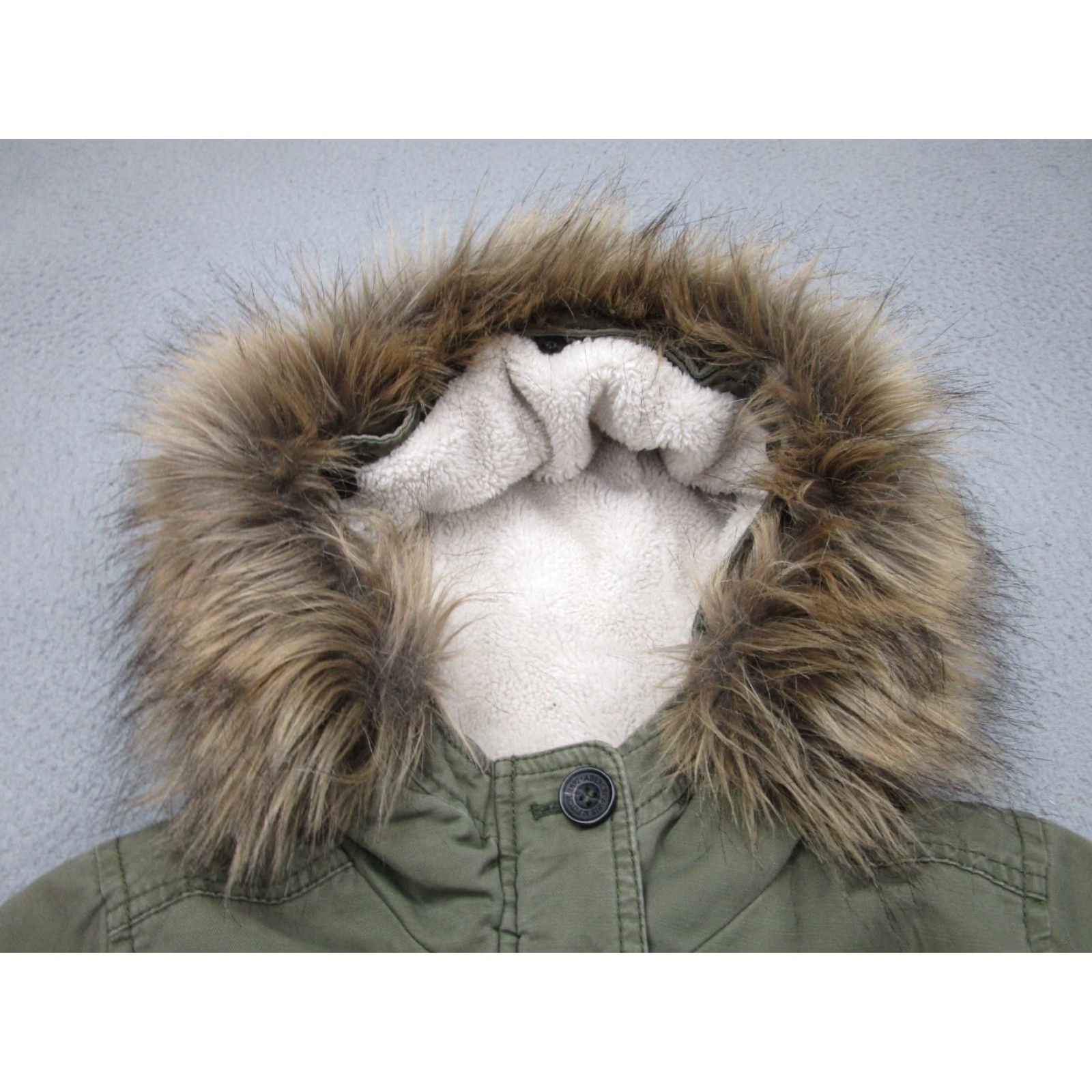 Abercrombie & Fitch VINTAGE Abercrombie & Fitch Jacket Parka Coat Fur Hoodie Lined S Green Womens Size S / US 4 / IT 40 - 3 Thumbnail