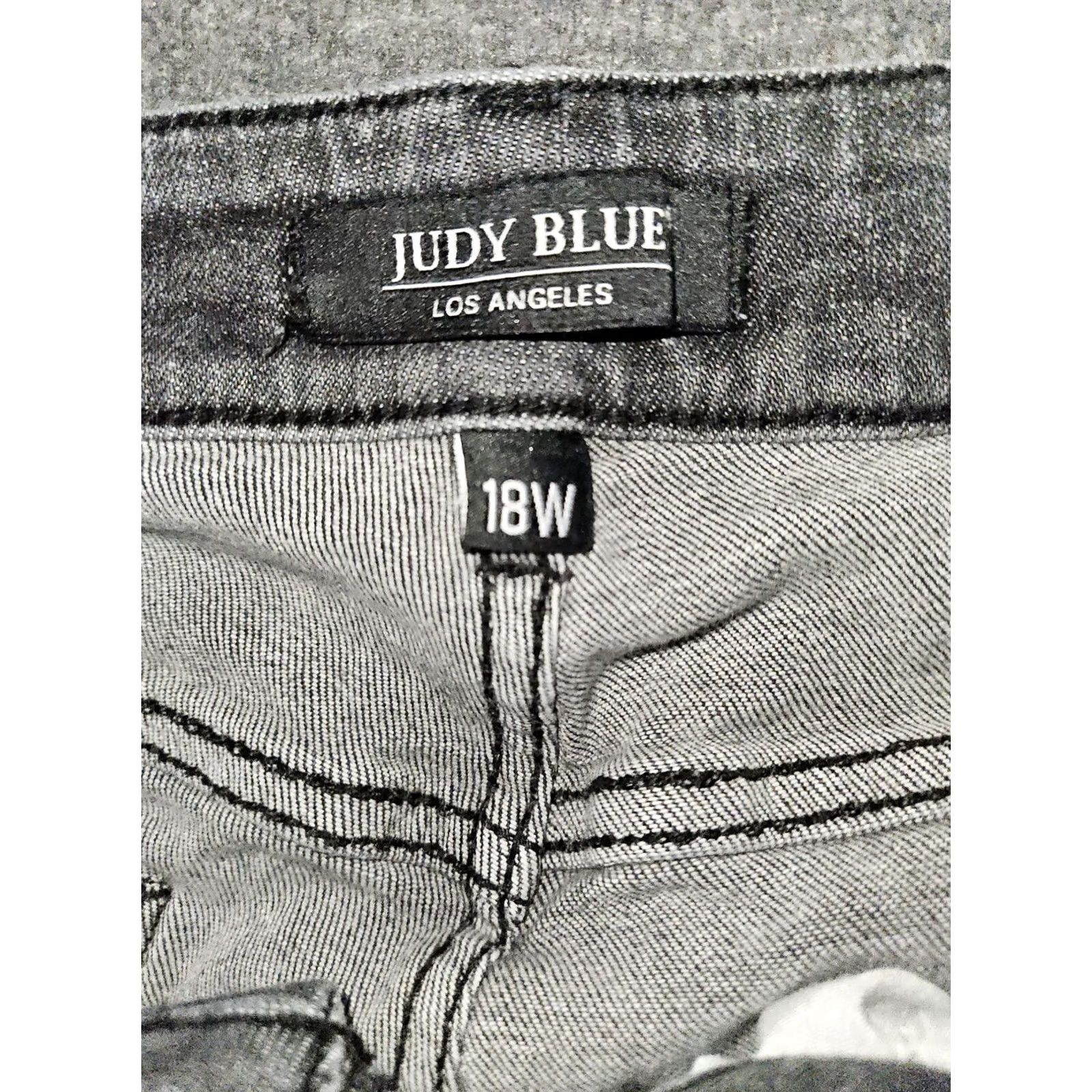 Vintage VINTAGE Judy Blue High Rise Skinny Ankle Jeans Women's 18W Button Fly Raw Hem Distressed Size 40" / US 18 - 2 Thumbnail
