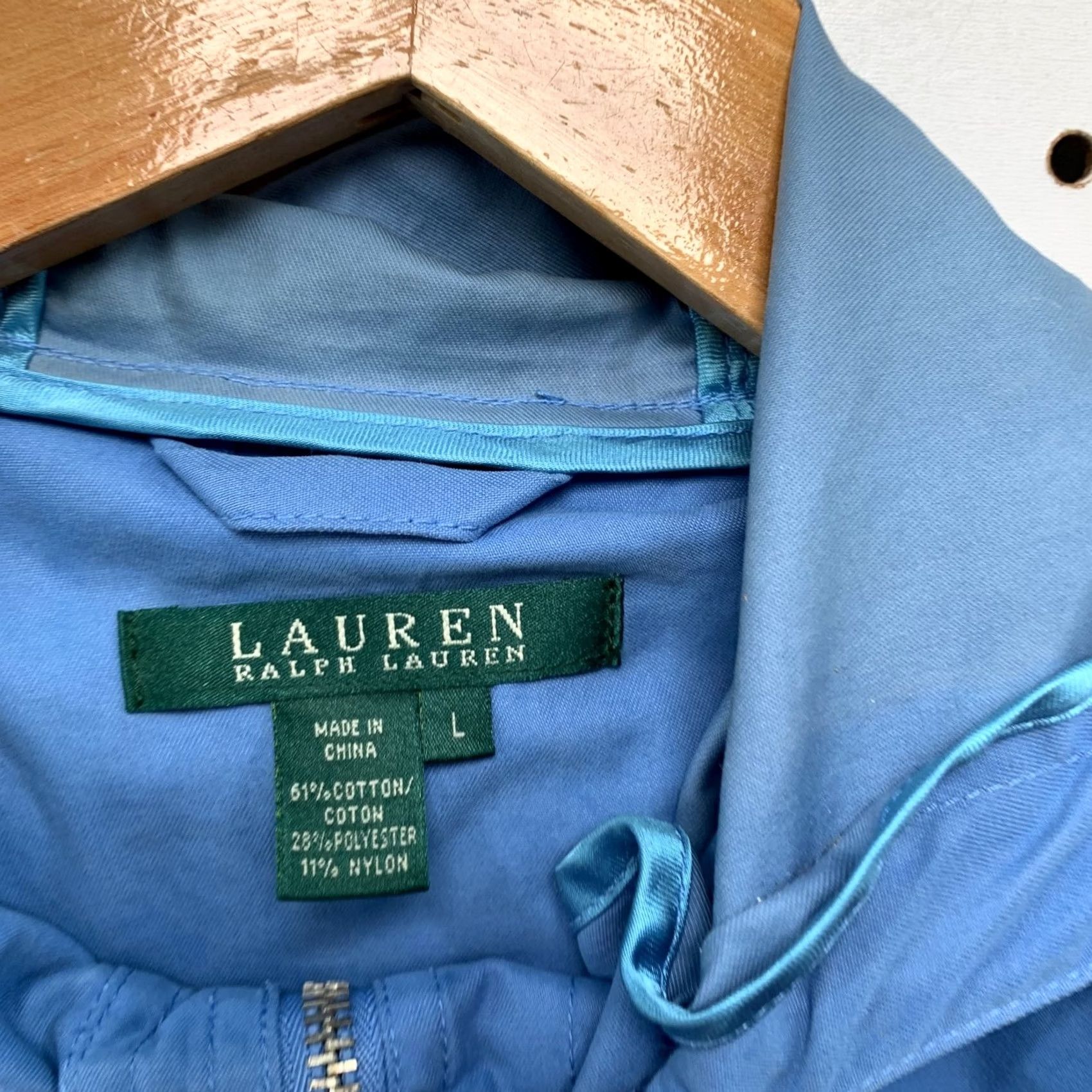 Ralph Lauren Lauren Ralph Jacket Womens L Blue Windbreaker Sky Hooded Lightweight Size L / US 10 / IT 46 - 5 Thumbnail
