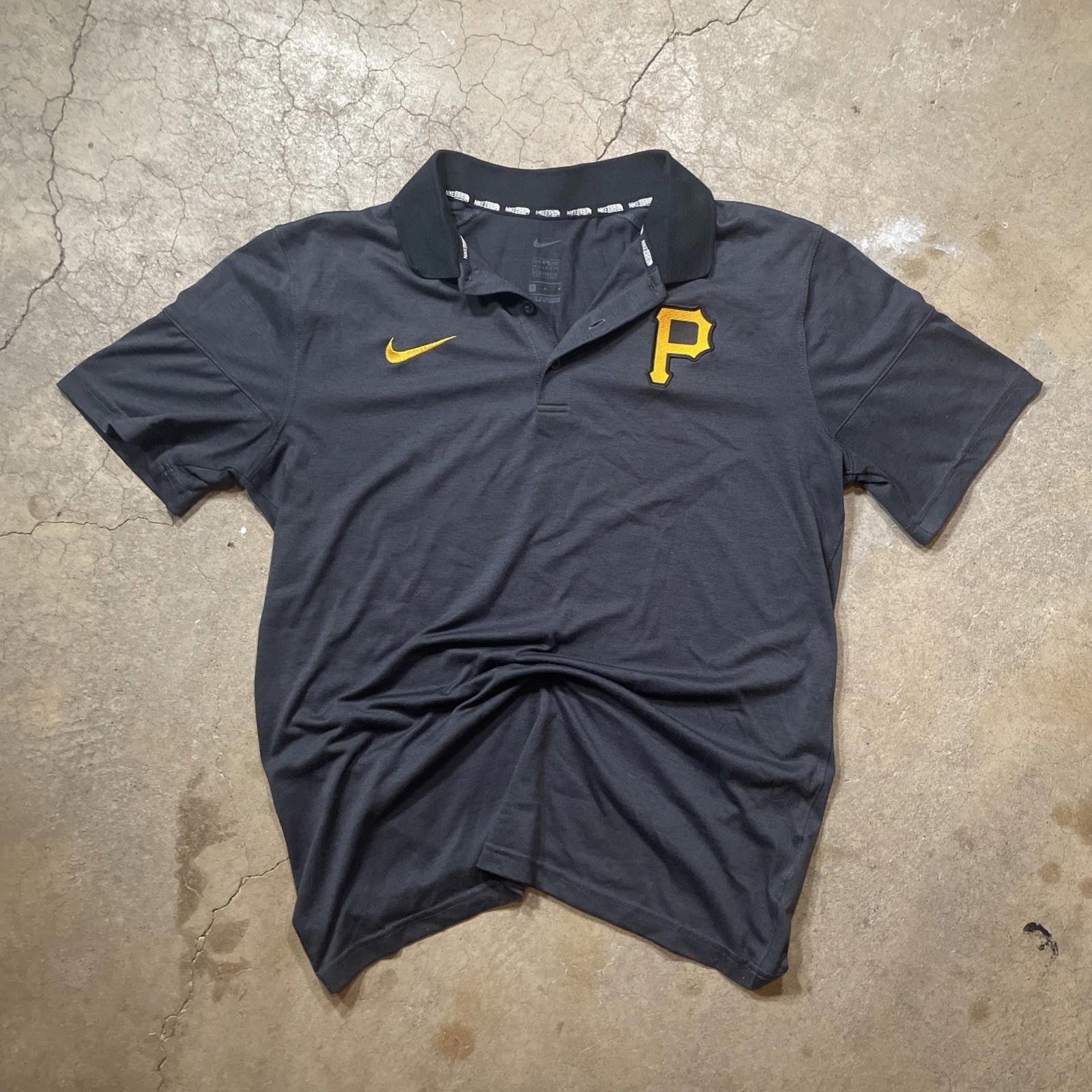 Nike Nike Baseball Pittsburgh Pirates Polo M Dri Fit Black Size ONE SIZE - 1 Thumbnail