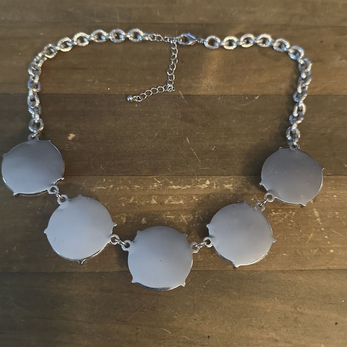Other Silver tone cream bubble cabochon statement necklace Size ONE SIZE - 4 Thumbnail