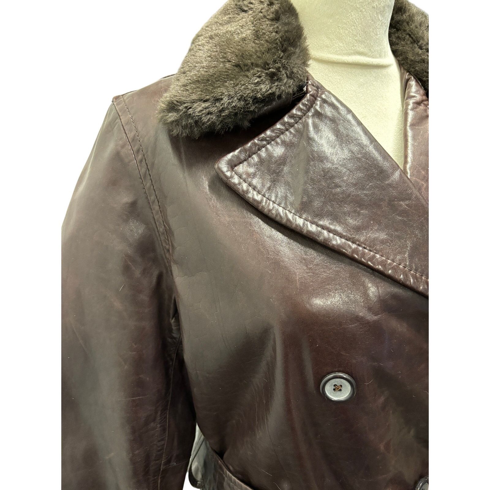 Andrew Marc Andrew Marc Brown Leather Belted Coat Size S Size S / US 4 / IT 40 - 2 Thumbnail