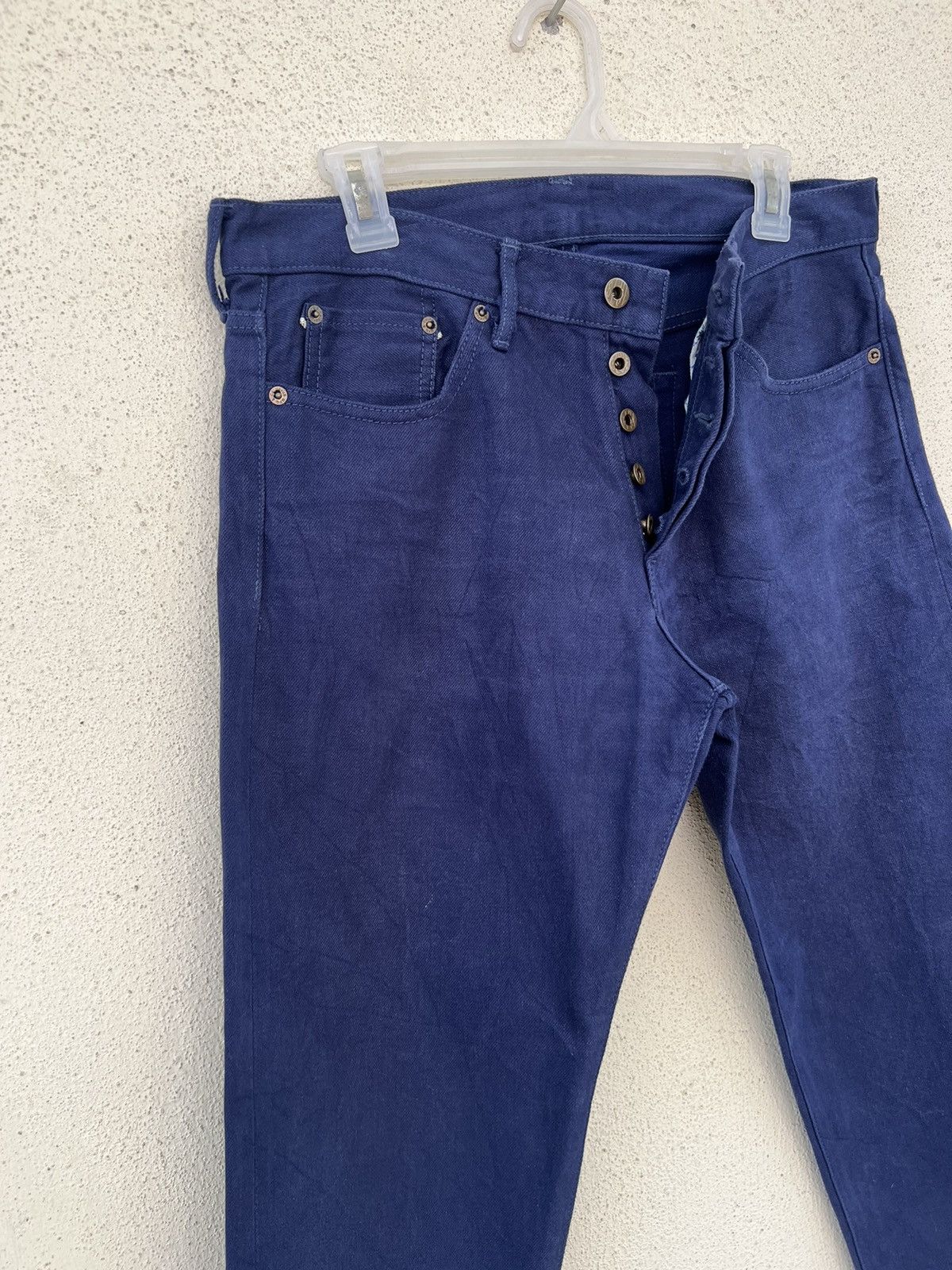 Japan Blue Japan Blue JB0625 Leather Patch Indigo Denim Slim Jeans Size US 31 - 7 Thumbnail