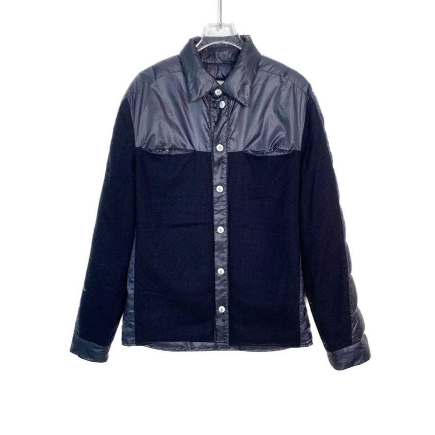 Moncler Moncler Gamme Bleu Navy Wool & Nylon Down Shirt Jacket Size Size US XS / EU 42 / 0 - 1 Thumbnail
