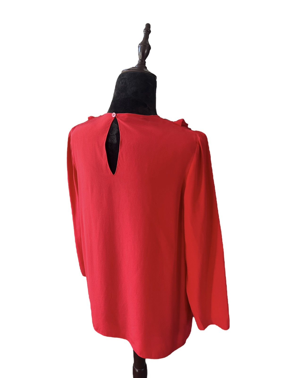 Miu Miu × Prada Miu Miu Red Ruffled Silk Blouse Size S / US 4 / IT 40 - 14 Thumbnail
