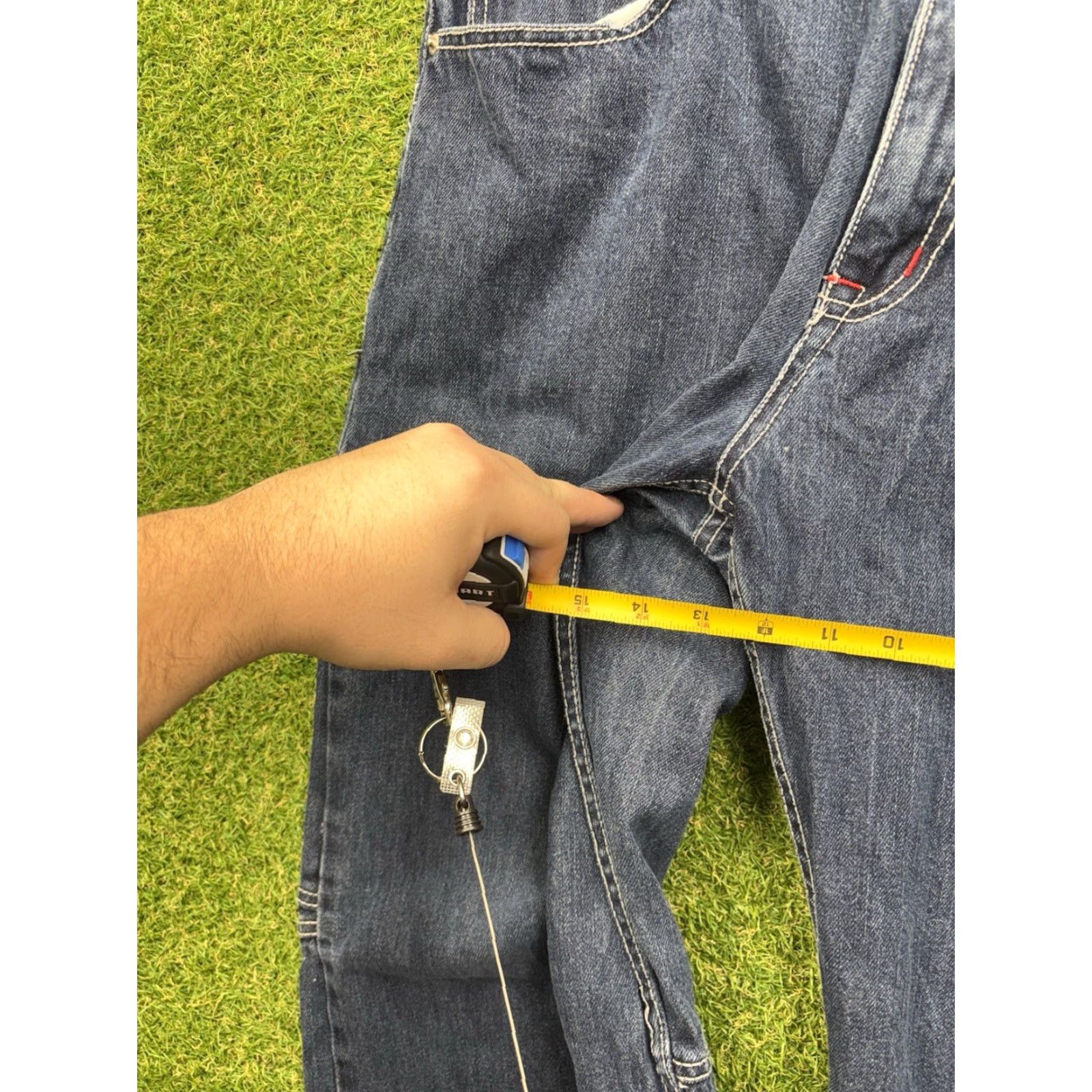 Vintage VINTAGE Red Ape Jeans Mens 36x32 Relaxed Fit 5-Pocket Denim Embroidered Grunge Y2K 90s Hip Hop Wide-Leg Jeans Mens Reg Blue Baggy 2000s Size US 36 / EU 52 - 5 Thumbnail