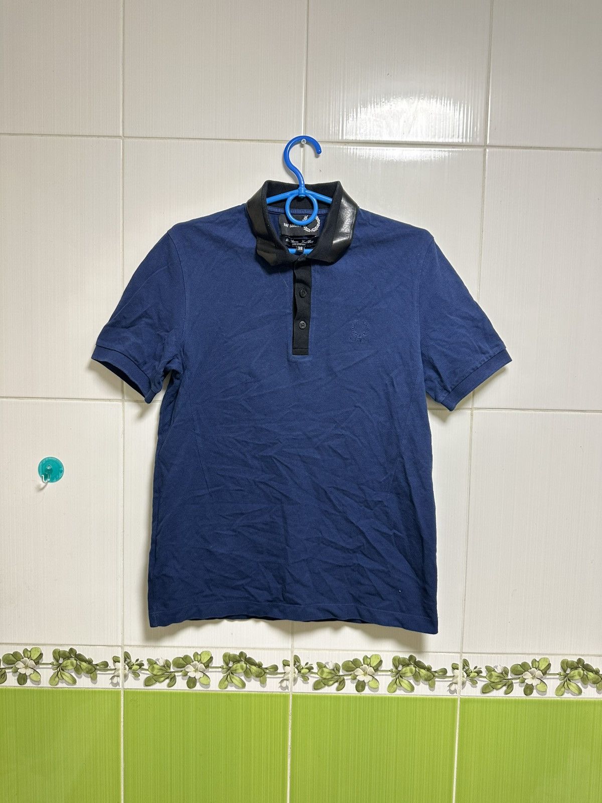 Fred Perry × Raf Simons Women's RAF SIMONS X FRED PERRY Blue Logo Cotton Casual Polo Size S / US 4 / IT 40 - 1 Thumbnail