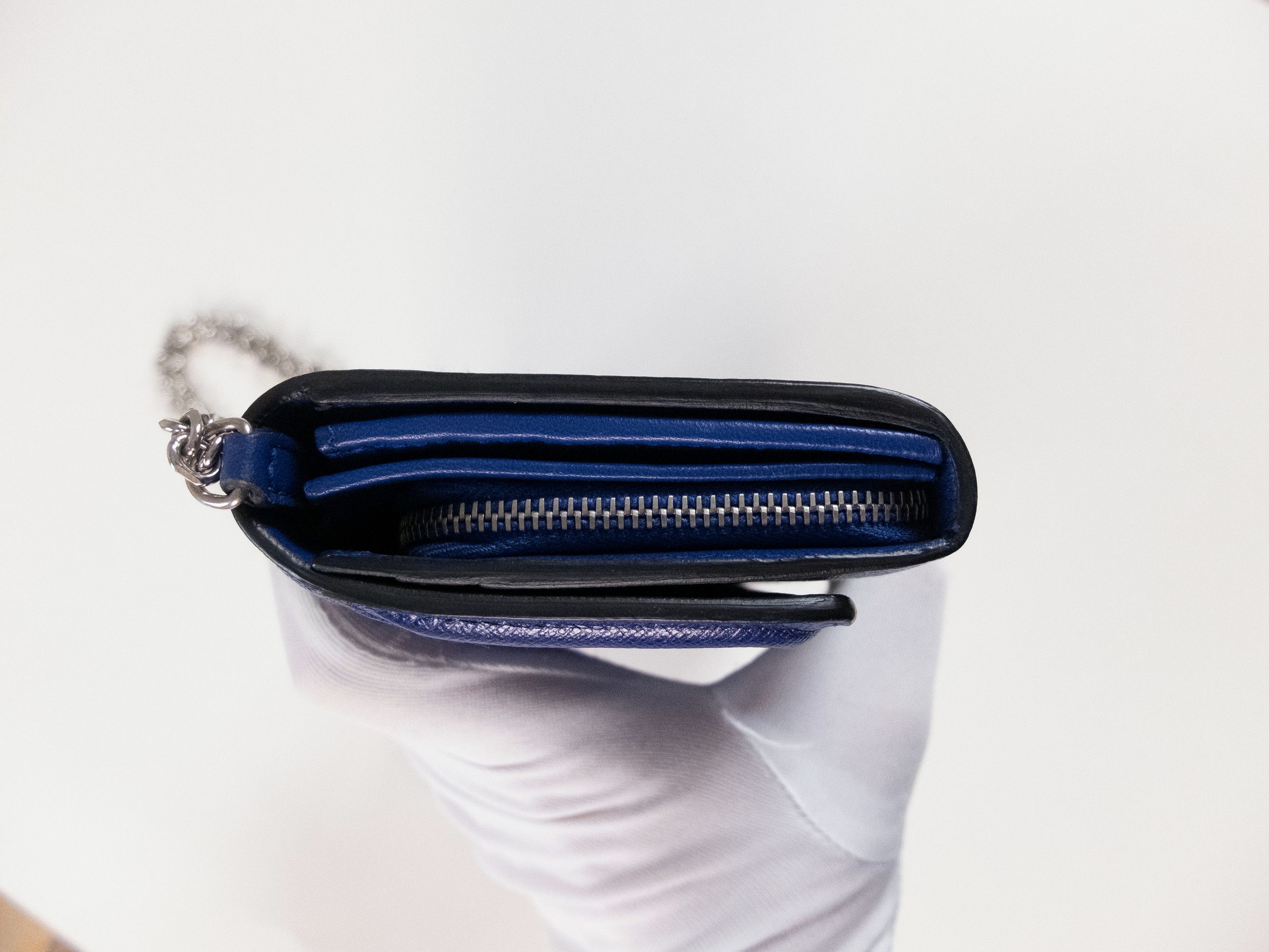 Alexander McQueen ALEXANDER MCQUEEN Heroine blue leather chain wallet q Size ONE SIZE - 3 Thumbnail