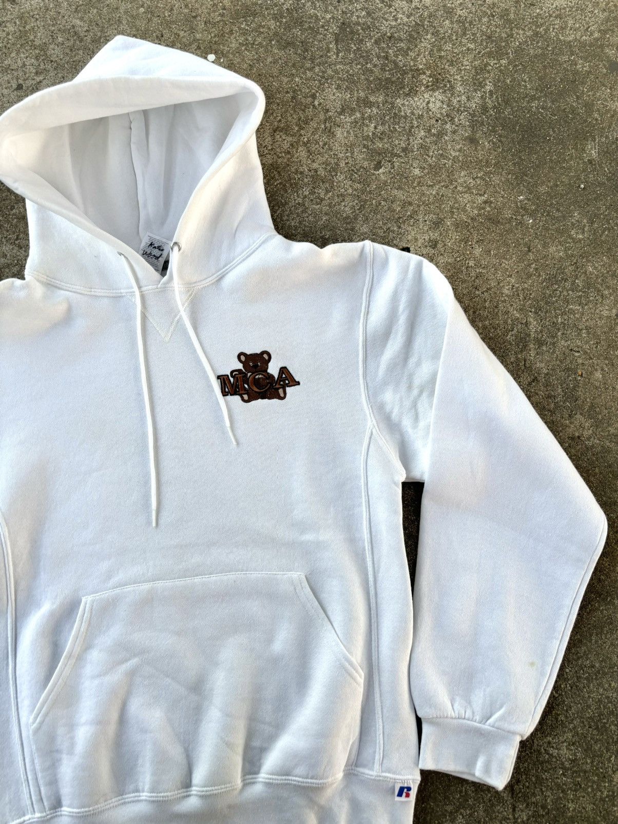 Vintage Vintage Russell Athletic Hoodie White Size US S / EU 44-46 / 1 - 2 Thumbnail