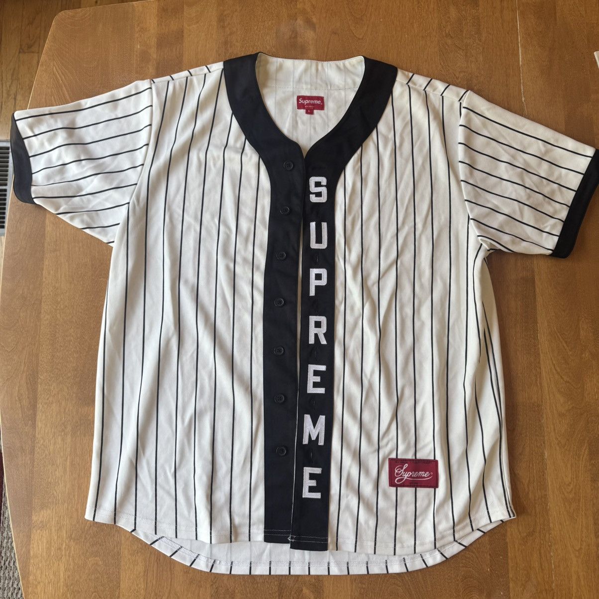 Supreme Supreme vertical logo baseball jersey Size US L / EU 52-54 / 3 - 1 Thumbnail