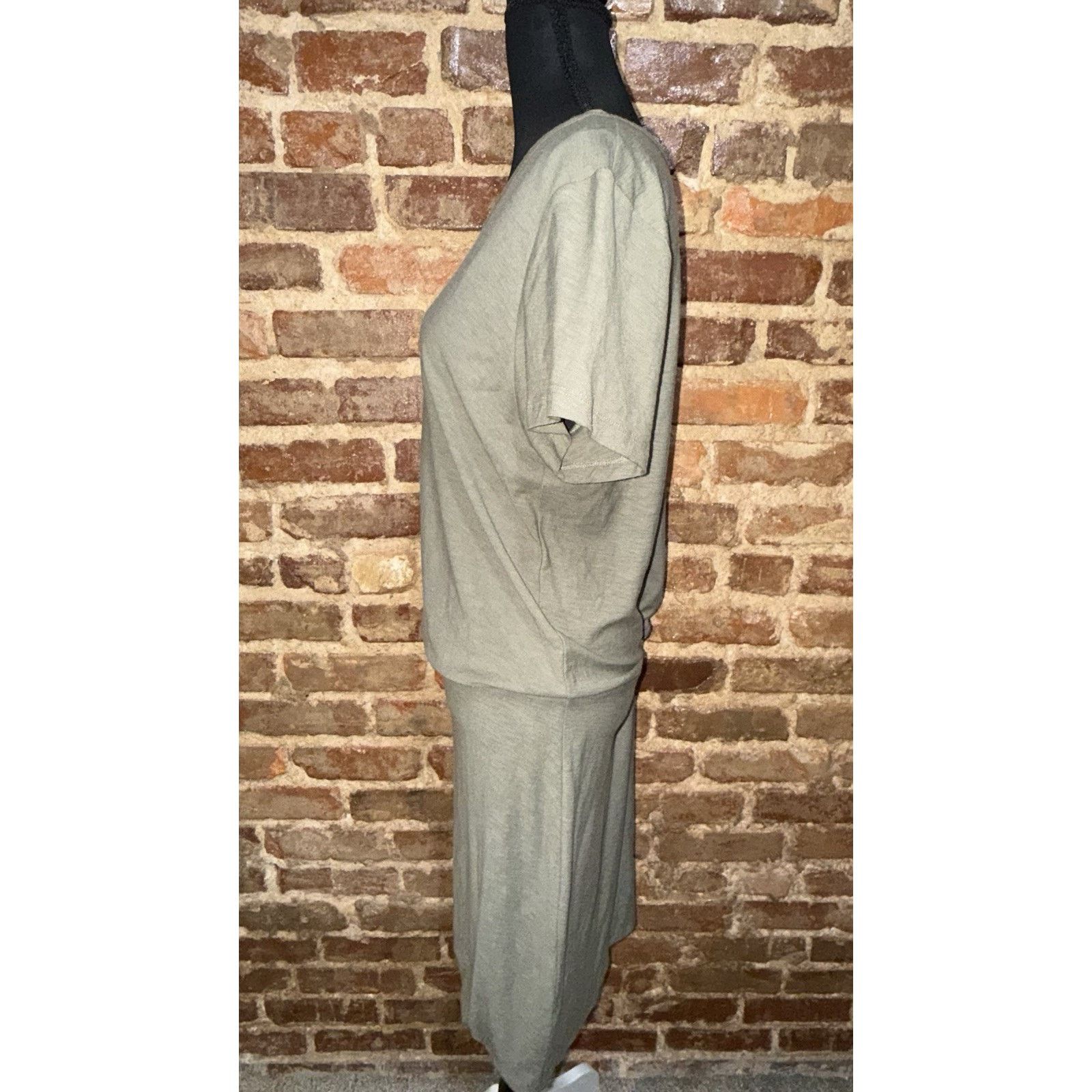 James Perse James Perse Olive Green Tunic Dress 4 Cotton Modal Classic Size S / US 4 / IT 40 - 3 Thumbnail