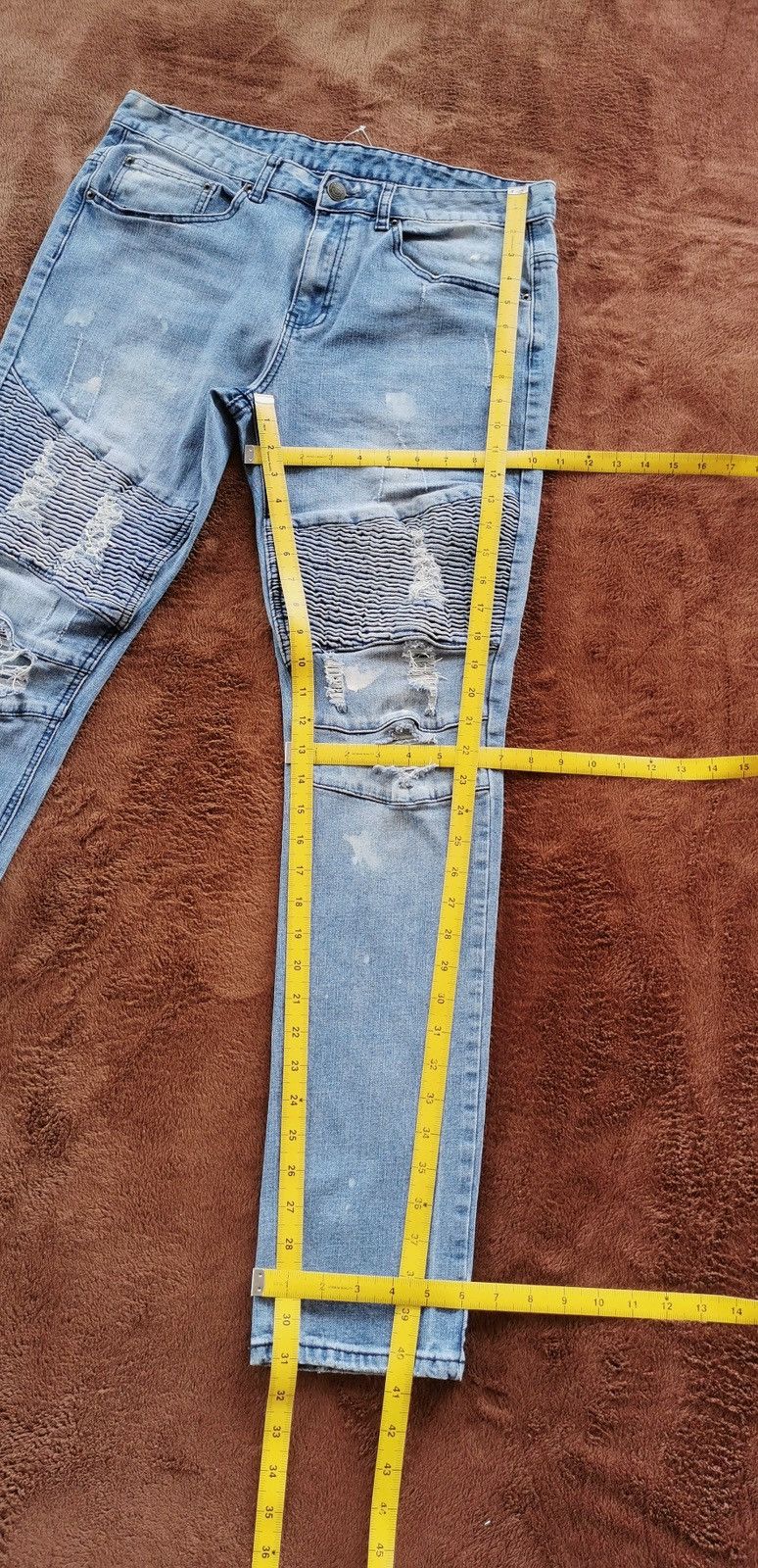 Young And Reckless Young & Reckless Distressed Biker Jeans Size US 33 - 12 Thumbnail