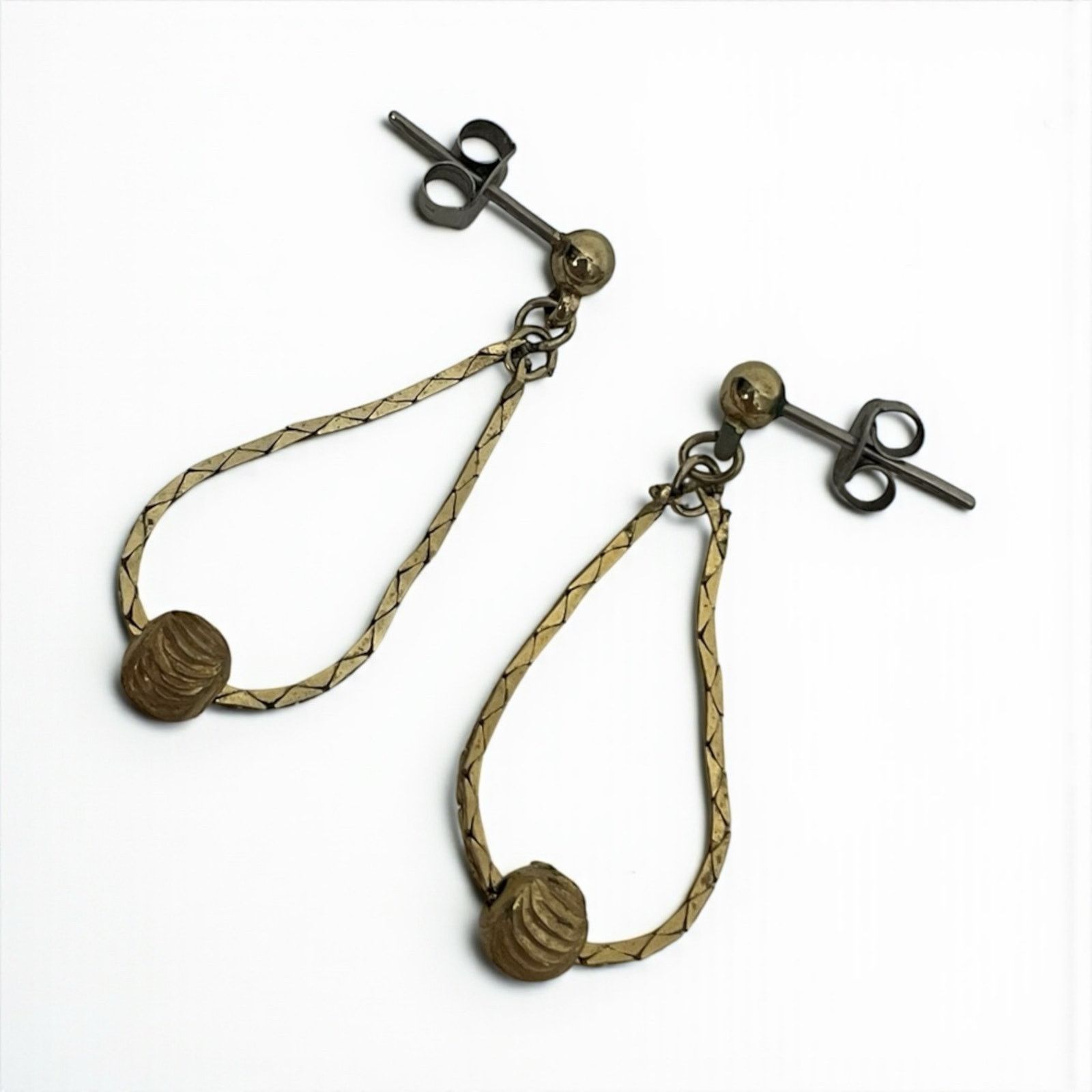 Other Vintage Gold Chain Beaded Earrings Size ONE SIZE - 1 Thumbnail