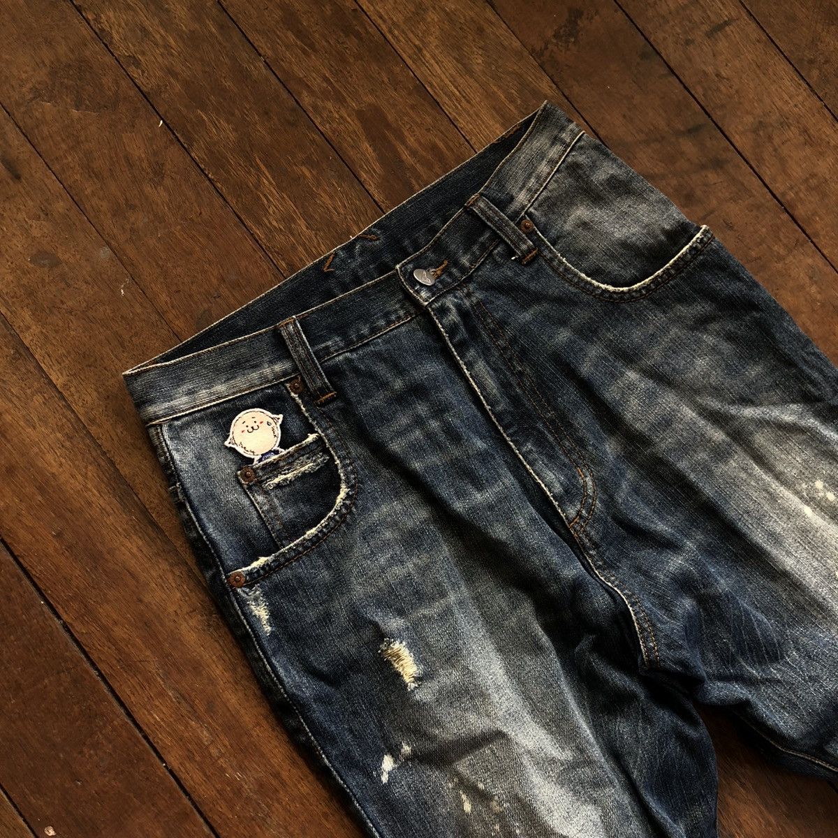 20471120 Hyoma Paint Splatter Jeans Size 29" - 2 Thumbnail