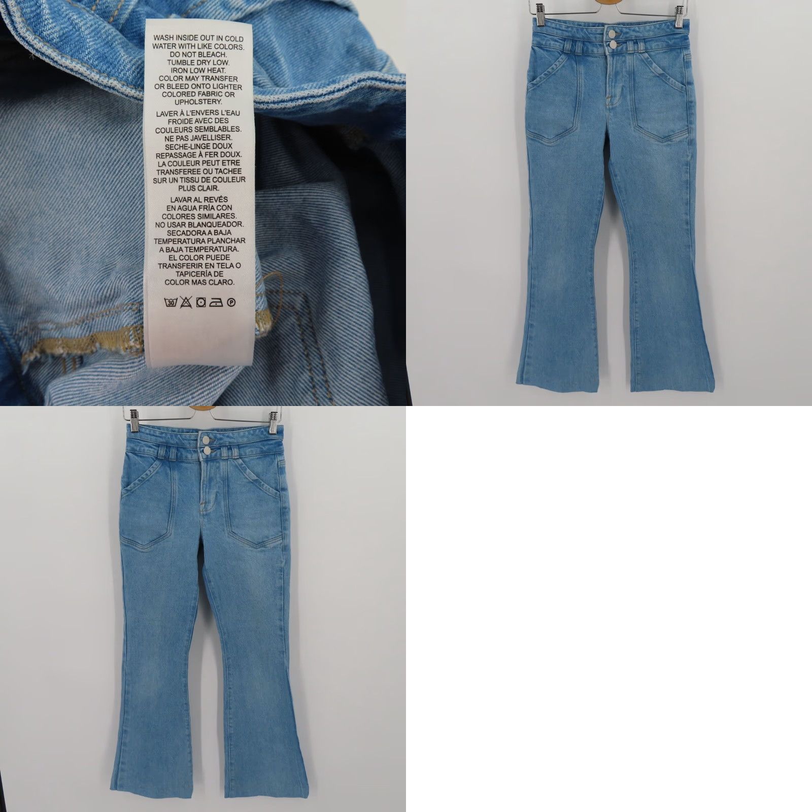 Frame Frame Jeans Womens 26 Caye Double Button Mid Rise Flare Denim Blue Jeans 5-Pocket Design Regular Cotton Blend Denim Frame Caye Style Flared Vintage No Size 26" / US 2 / IT 38 - 9 Thumbnail