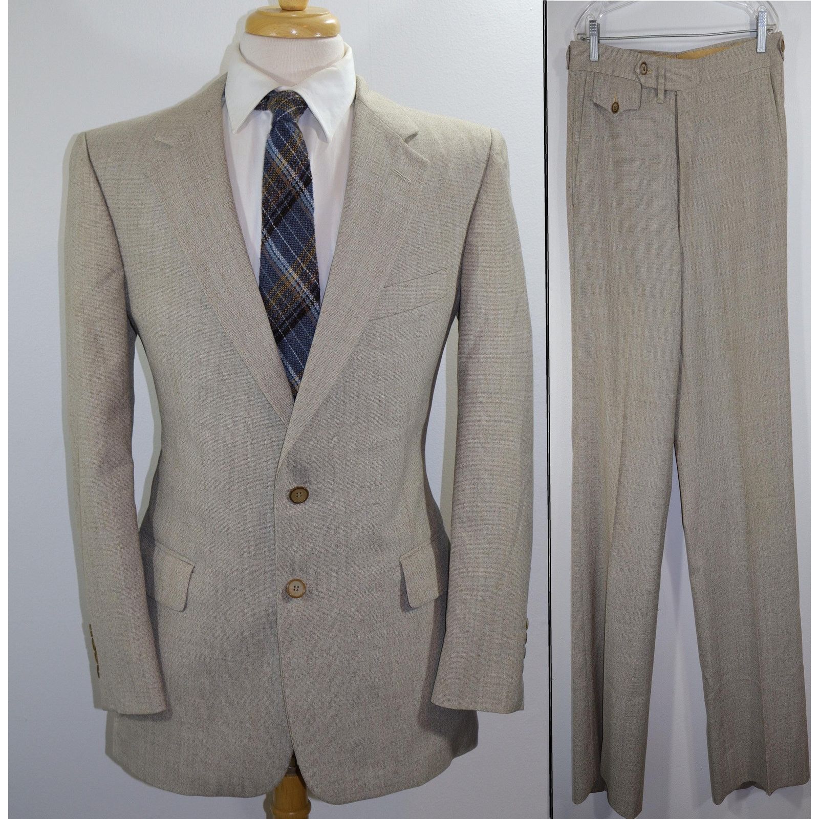 Cartier 40L Vintage 70s Cartier Collection Hopsack 2 Piece Suit Size 40L - 1 Thumbnail
