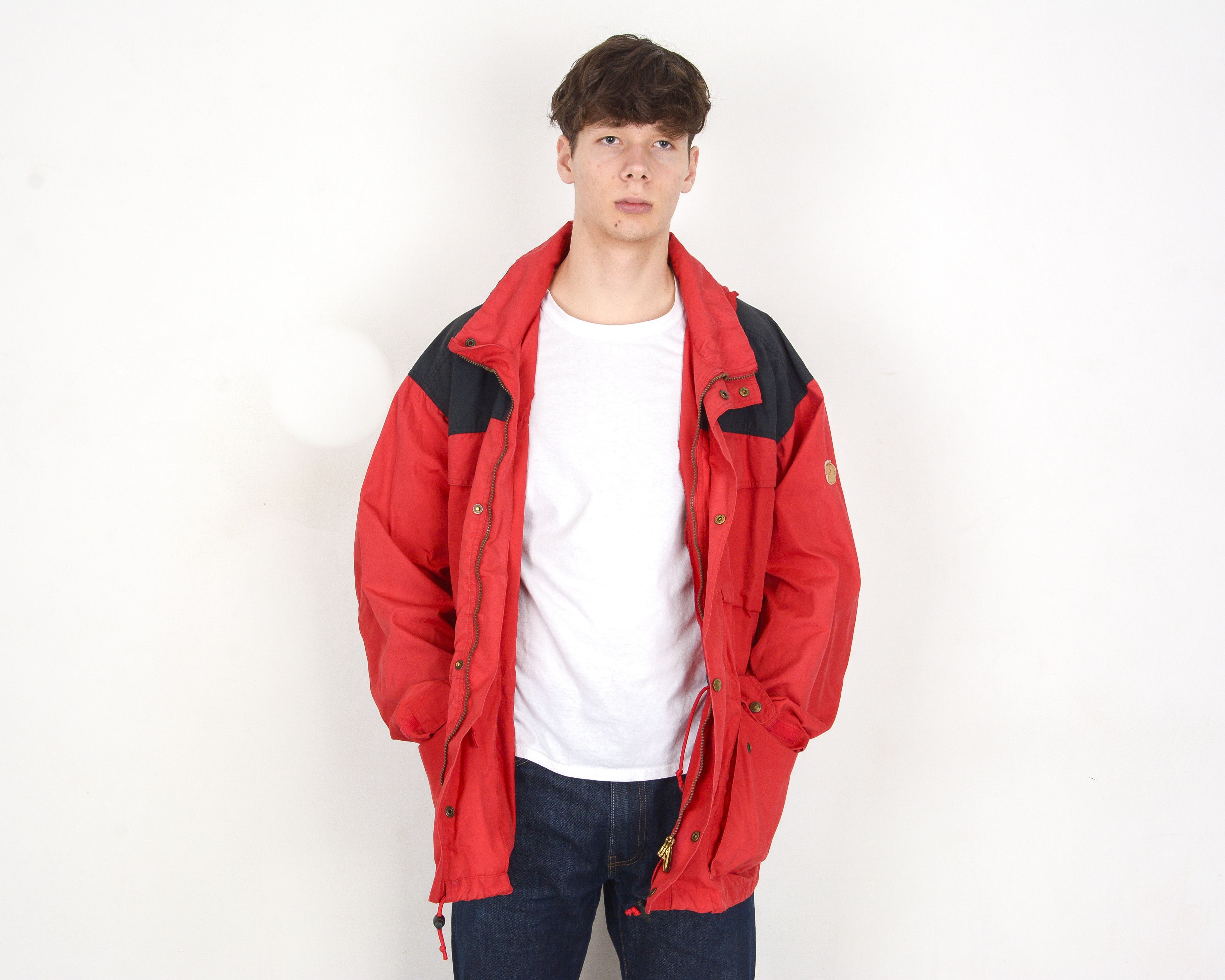 Fjallraven Vintage Men's L Jacket Rain Coat Hidden Hood Parka Size US L / EU 52-54 / 3 - 6 Thumbnail
