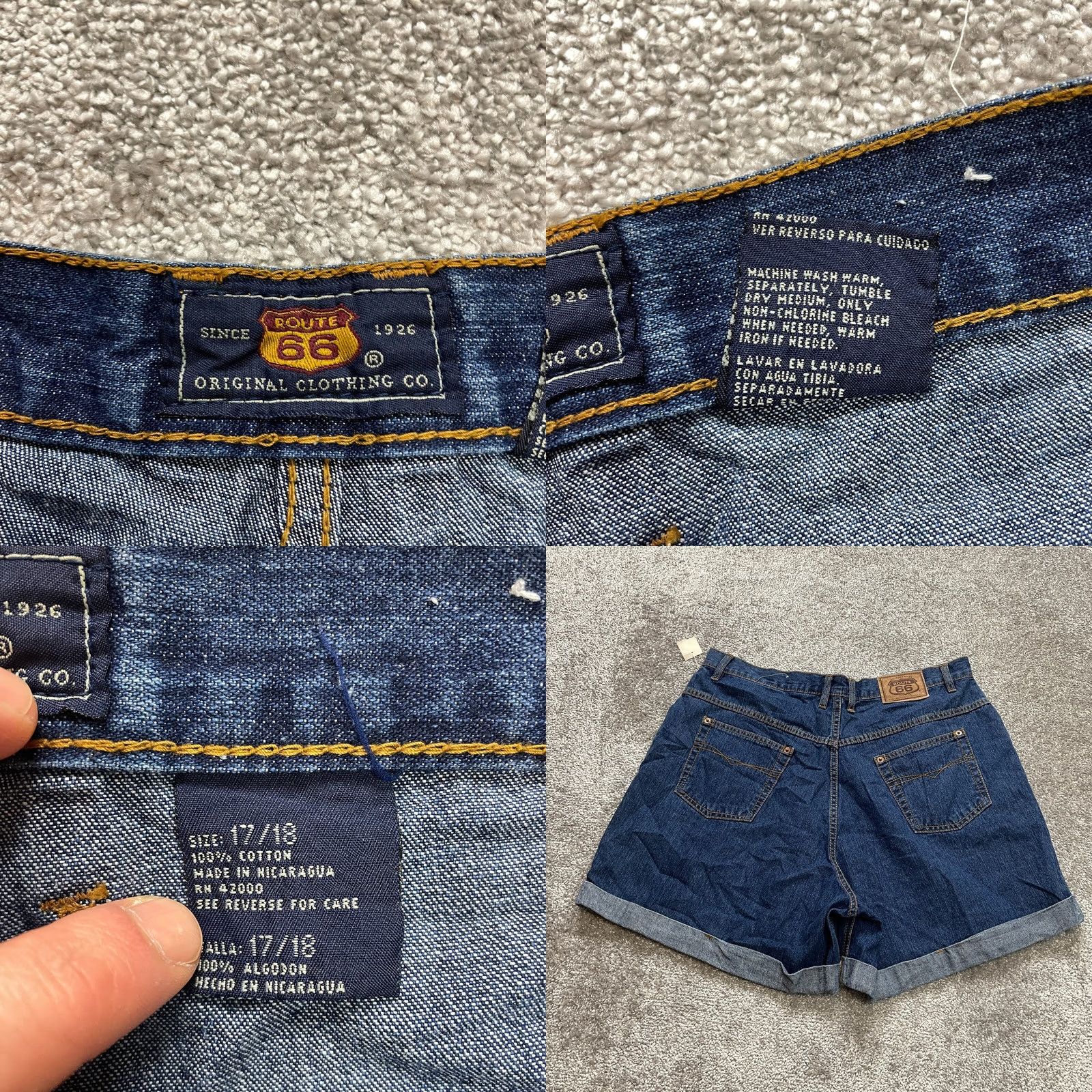 Route 66 Route 66 Bermuda Jean Shorts Womens 17 / 18 Blue Denim Dark Wash Rolled Leg NWT - Activewear Size 40" / US 18 - 8 Thumbnail
