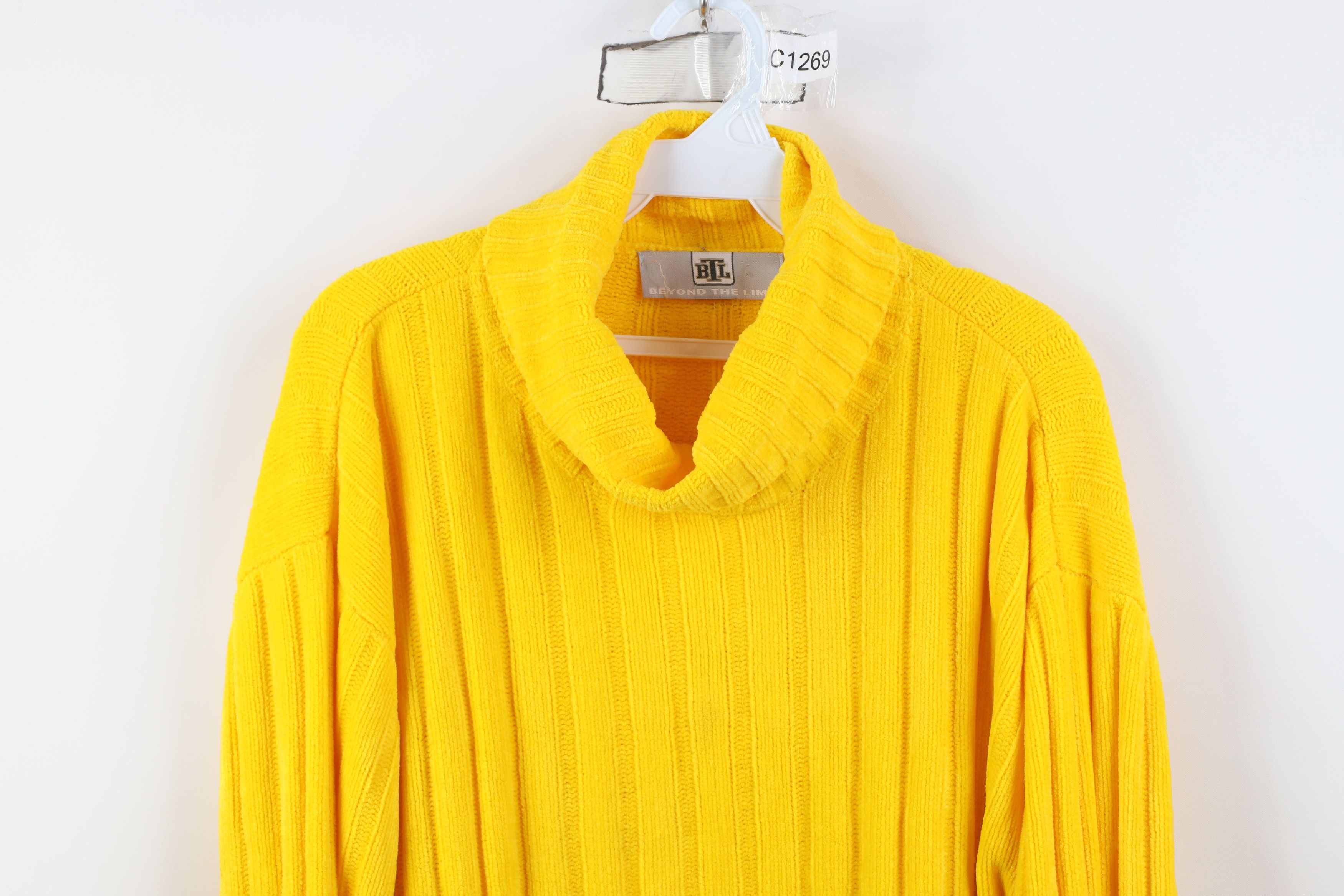 Vintage Vintage 90s Y2K Streetwear Ribbed Knit Turtleneck Sweater Size US M / EU 48-50 / 2 - 2 Thumbnail