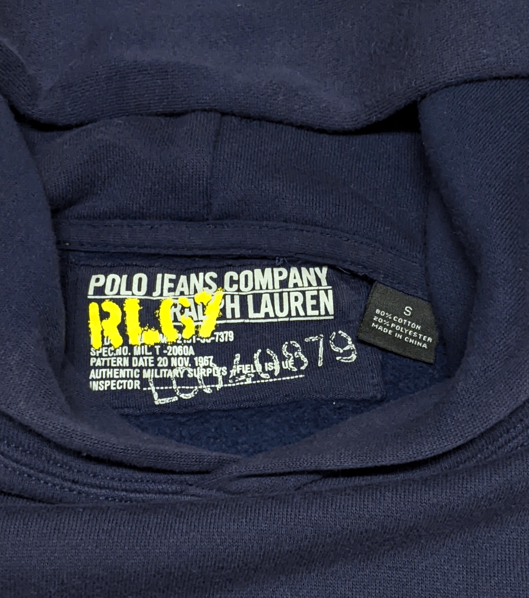 Polo Ralph Lauren × Ralph Lauren Sport × Vintage Vintage Polo Jeans Spellout Military Pullover Hoodie Size US S / EU 44-46 / 1 - 7 Thumbnail