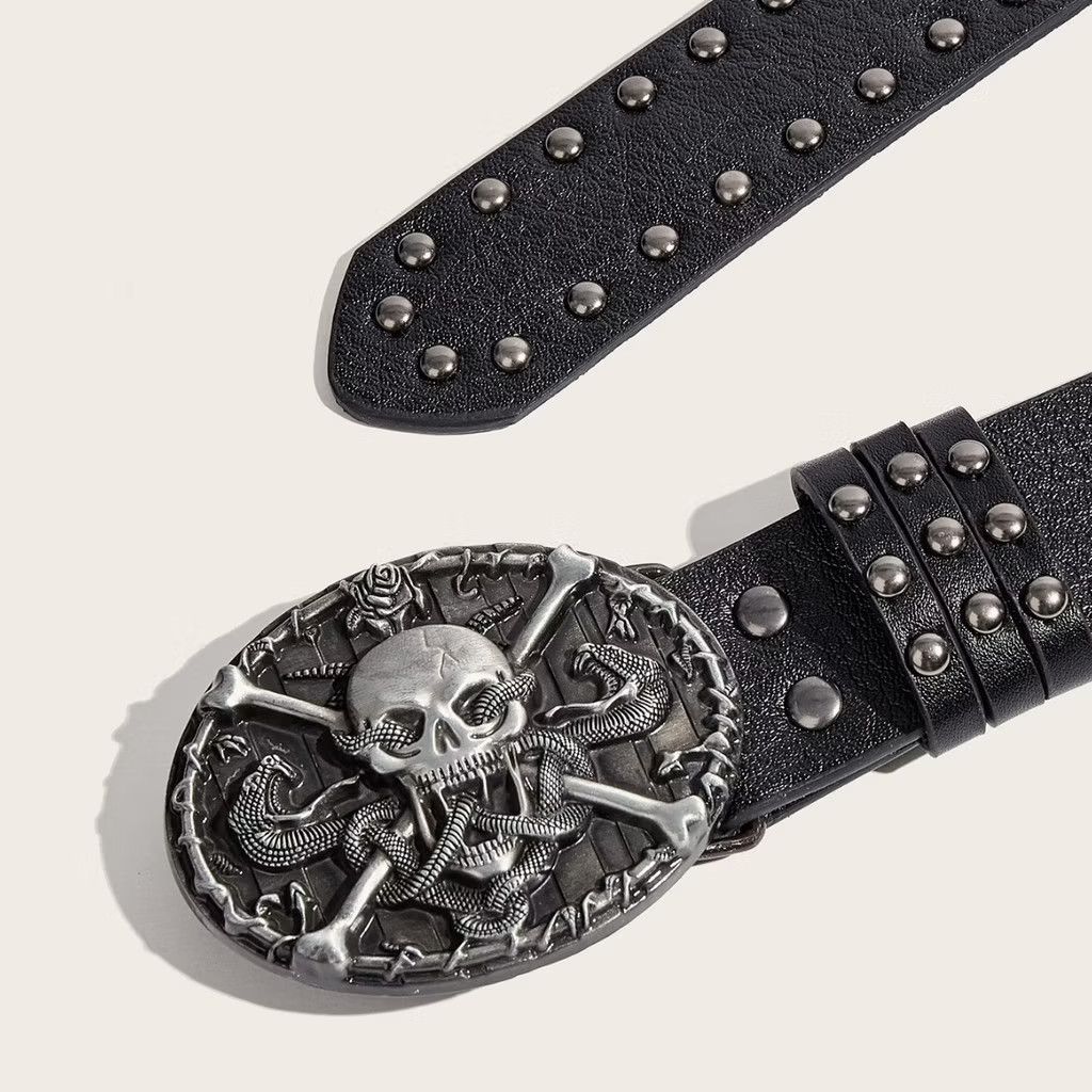Japanese Brand 💥skull head snake black belt Size ONE SIZE - 4 Thumbnail