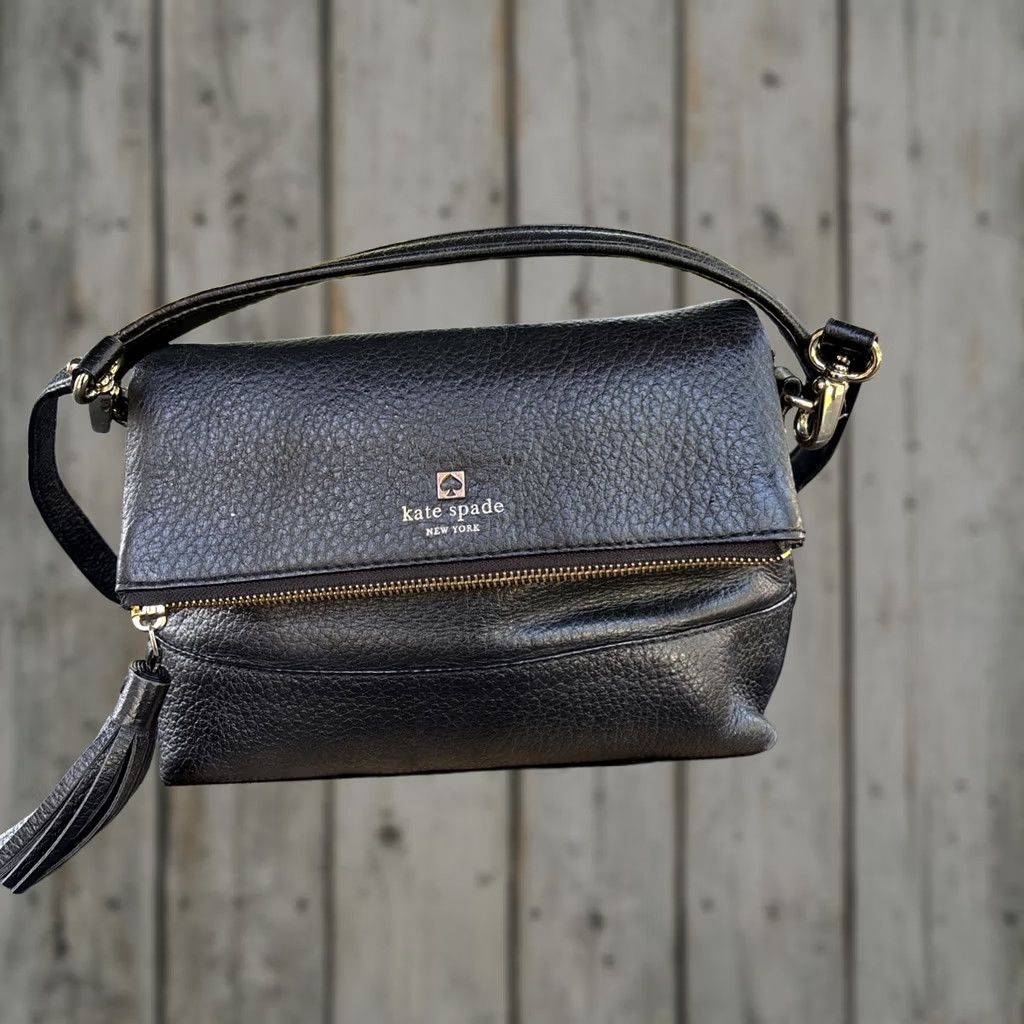 Vintage kate spade new york Crossbody Shoulder Bag Black Pebbled Leather Southport Ave Carmen Size ONE SIZE - 1 Thumbnail