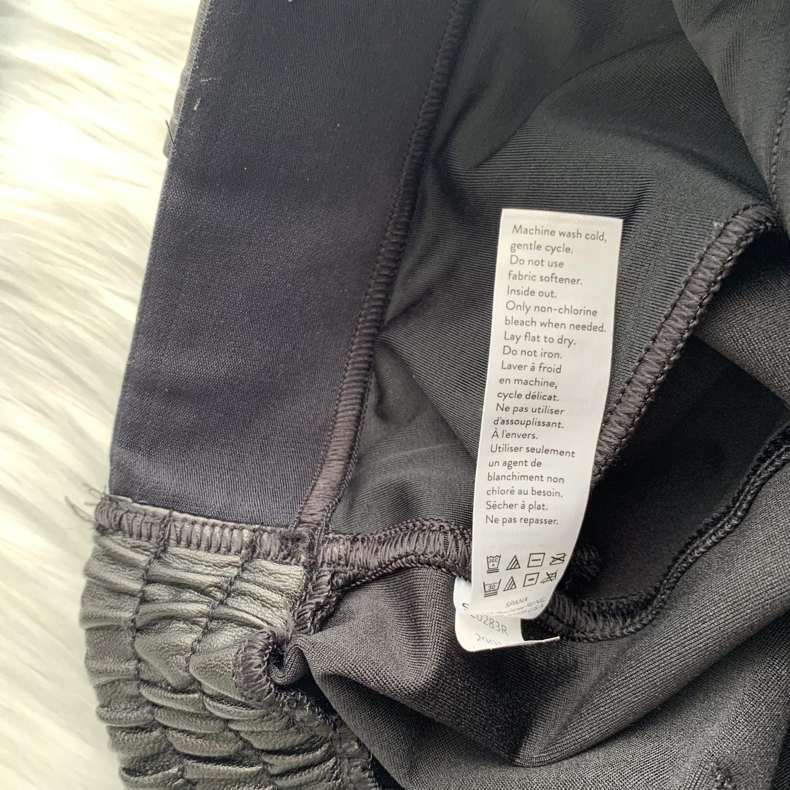 Domenico Spano Spanx - Black faux leather pull on jogger pants, sz S Size 28" / US 6 / IT 42 - 7 Thumbnail