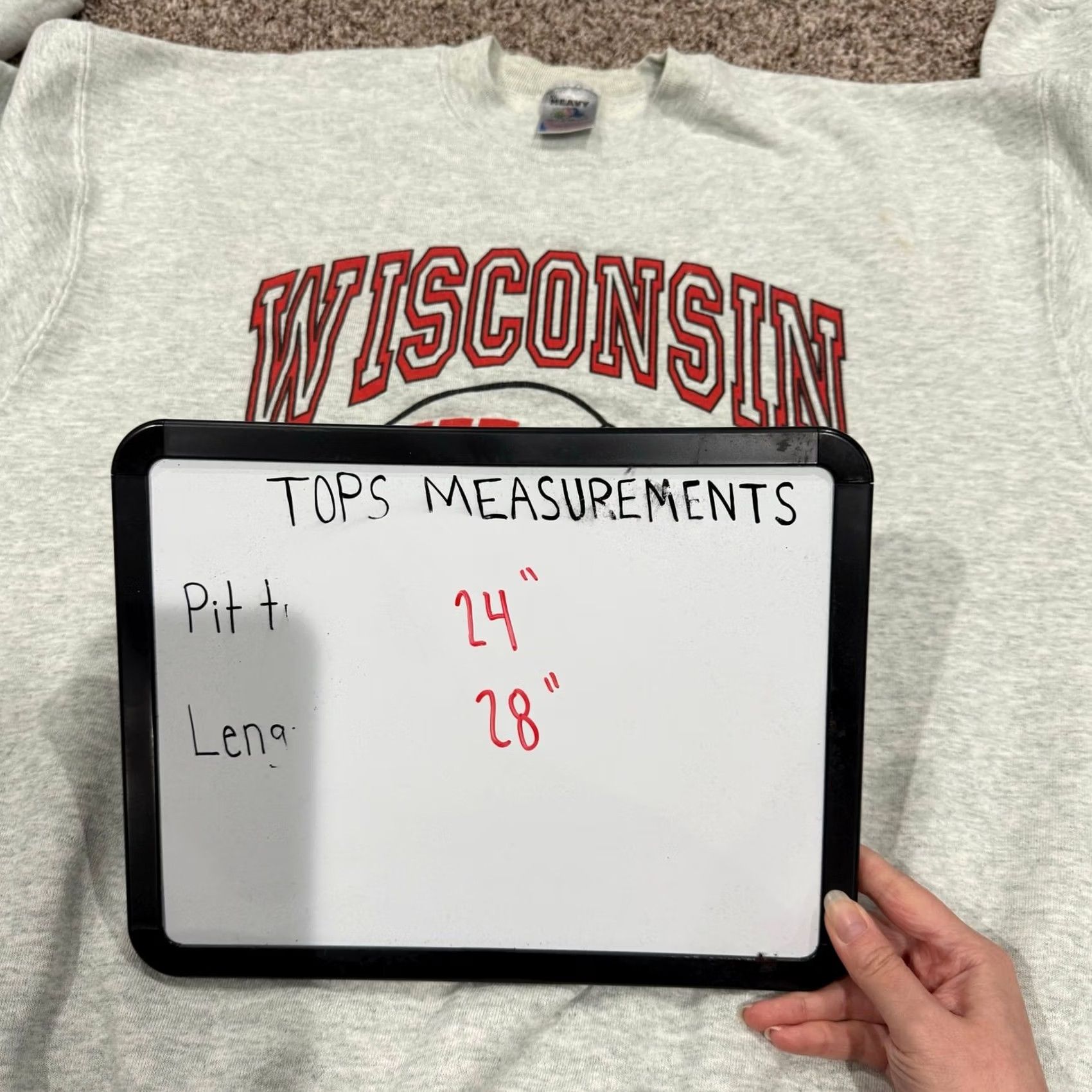 Vintage 90s Wisconsin Badgers Sweatshirt Adult L Grey 1994 Rose Bowl Champions Fruit Of The Loom Men's in Gray, Men's — image 6 of 6