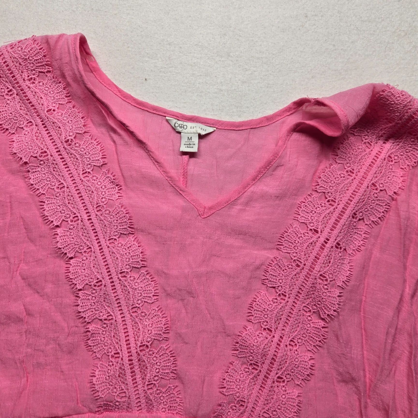 Vintage VINTAGE Cato Blouse Shirt Adult Women's Size M Long Sleeve Solid Pink Size M / US 6-8 / IT 42-44 - 2 Thumbnail