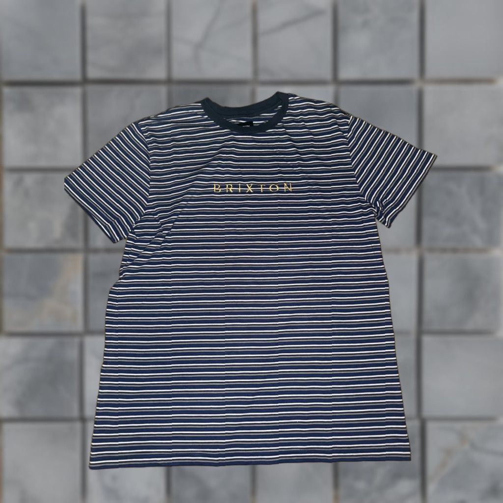 Brixton Brixton Stripped T-Shirt Navy Blue L Men Shirt Manufactured 20x27 Size US L / EU 52-54 / 3 - 1 Thumbnail