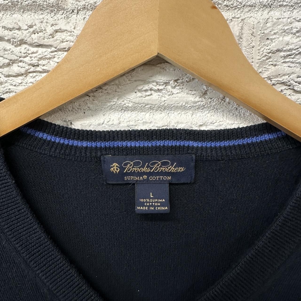 Brooks Brothers Brooks Brothers Supima Cotton V-Neck Sweater Large Size US L / EU 52-54 / 3 - 4 Thumbnail