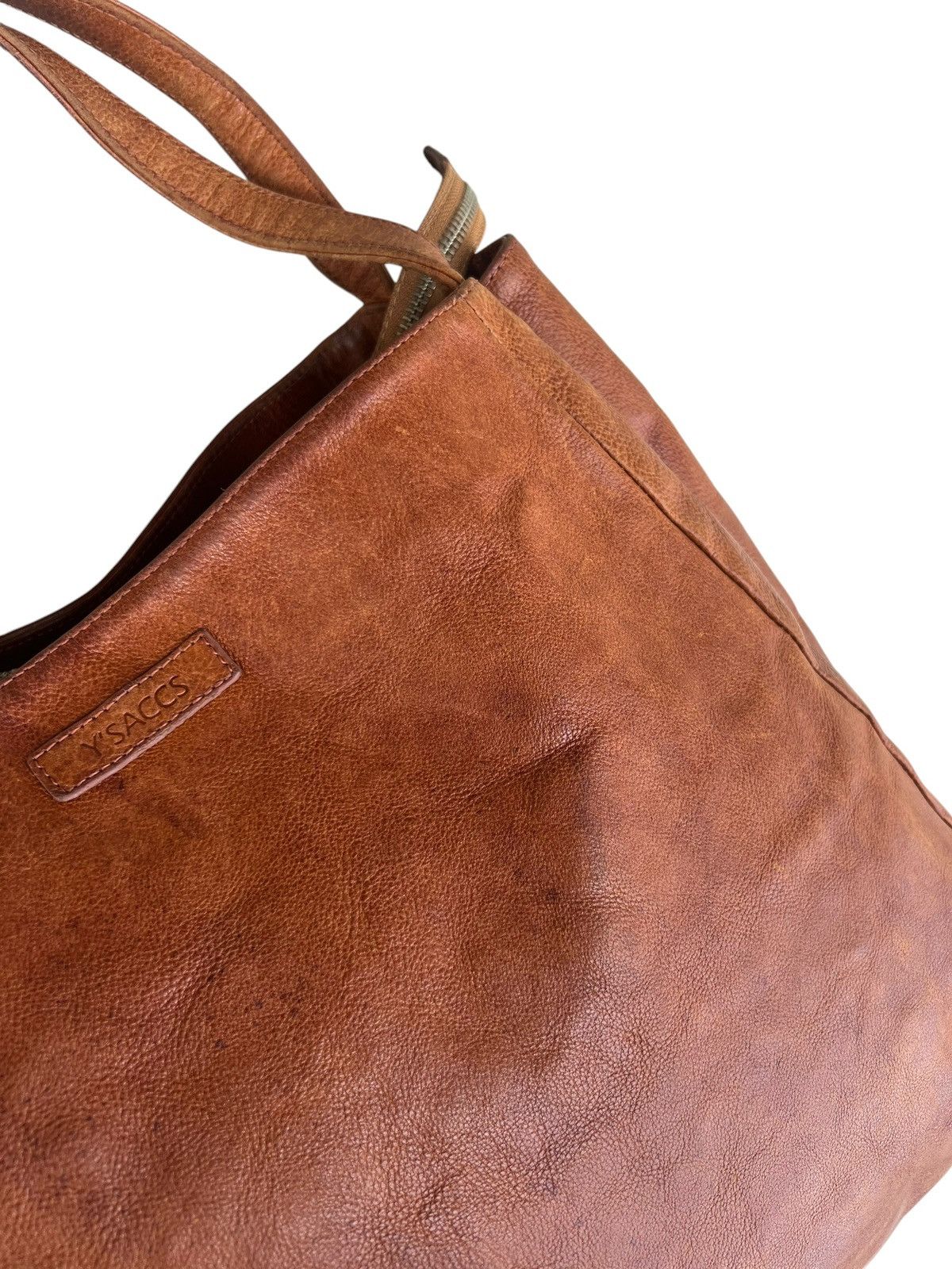 Leather 2000s Yohji Yamamoto Y’saccs Faded Patina Leather Bag Size ONE SIZE - 9 Thumbnail