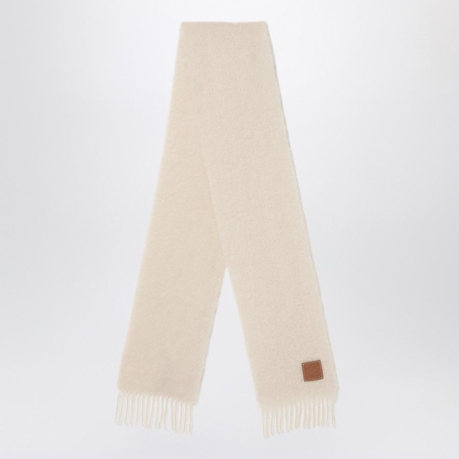Loewe o1d2blof0824 Size: OS / Mohair Wool Scarf in Ivory Size ONE SIZE - 1 Thumbnail