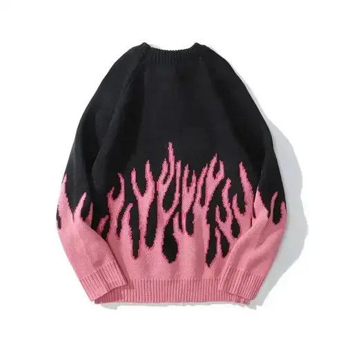 VIBE Pink Flame Knitted Sweater Knitwear Pullover Jumper Size US M / EU 48-50 / 2 - 2 Thumbnail
