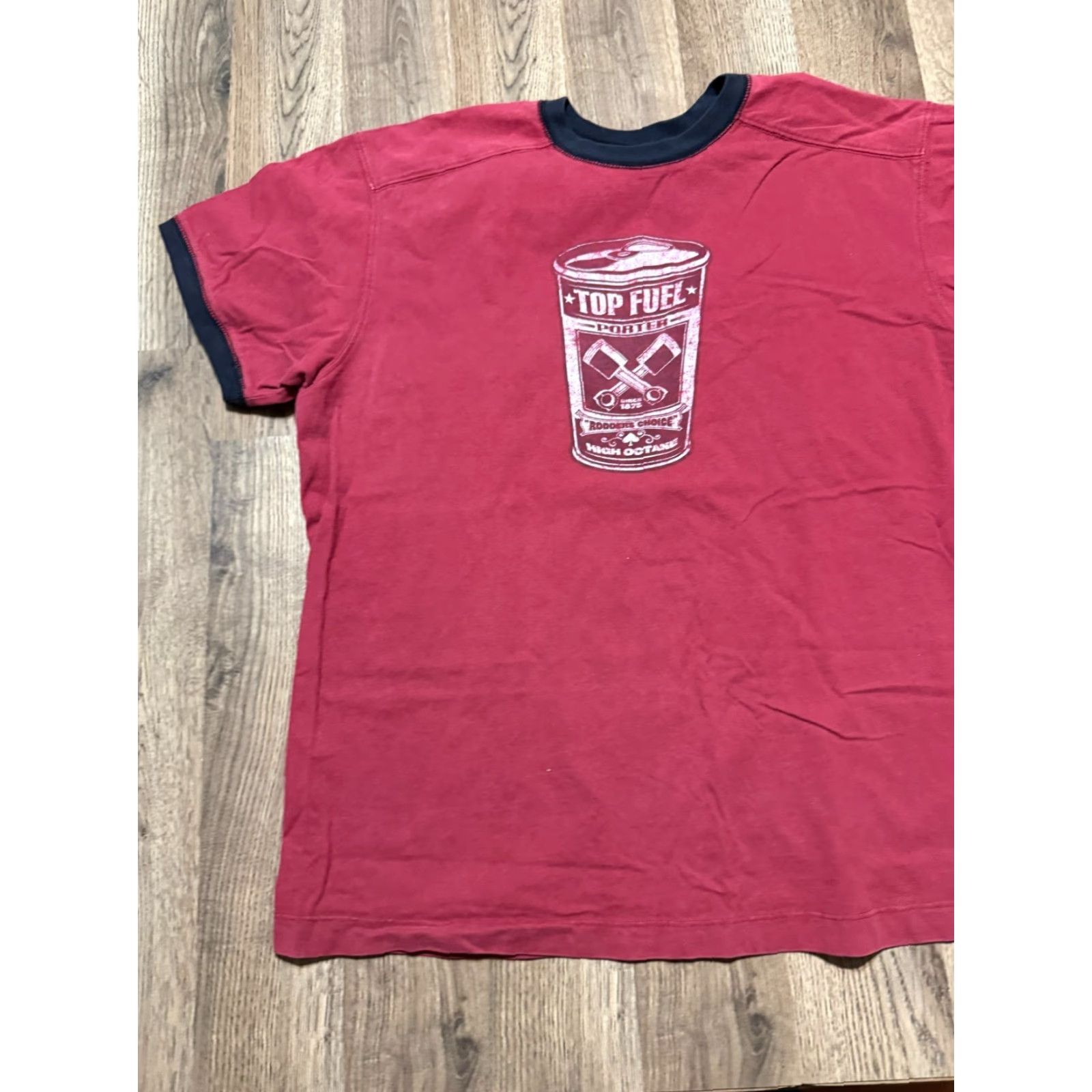 Old Navy Vintage Old Navy Shirts Mens XL Red Black Short Sleeve Top Fuel Porter Shirt Size US XL / EU 56 / 4 - 4 Thumbnail