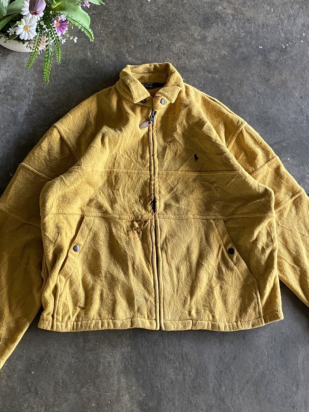 Polo Ralph Lauren VTG Mustard Polo Ralph Lauren Fleece Polartec faded Z4 Size US XL / EU 56 / 4 - 7 Thumbnail