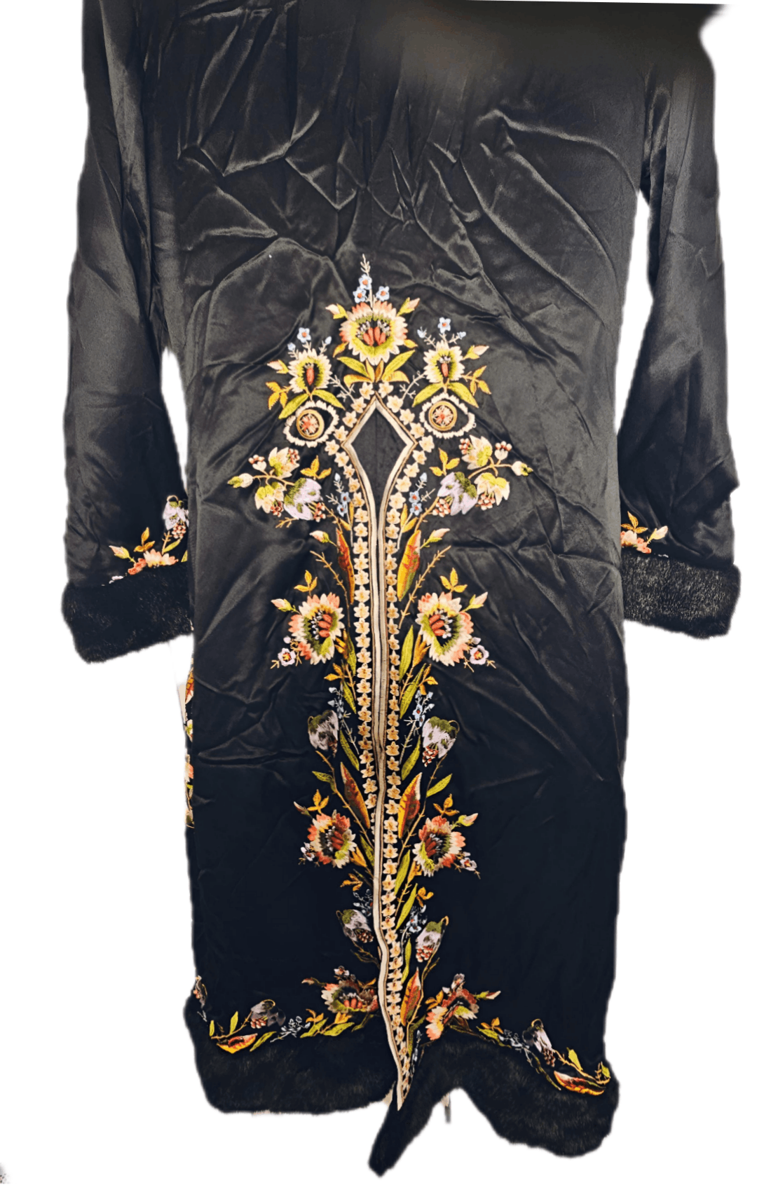 Other SUE WONG EMBROIDERD SILK FUR TRIM OPERA COAT Size M / US 6-8 / IT 42-44 - 1 Thumbnail