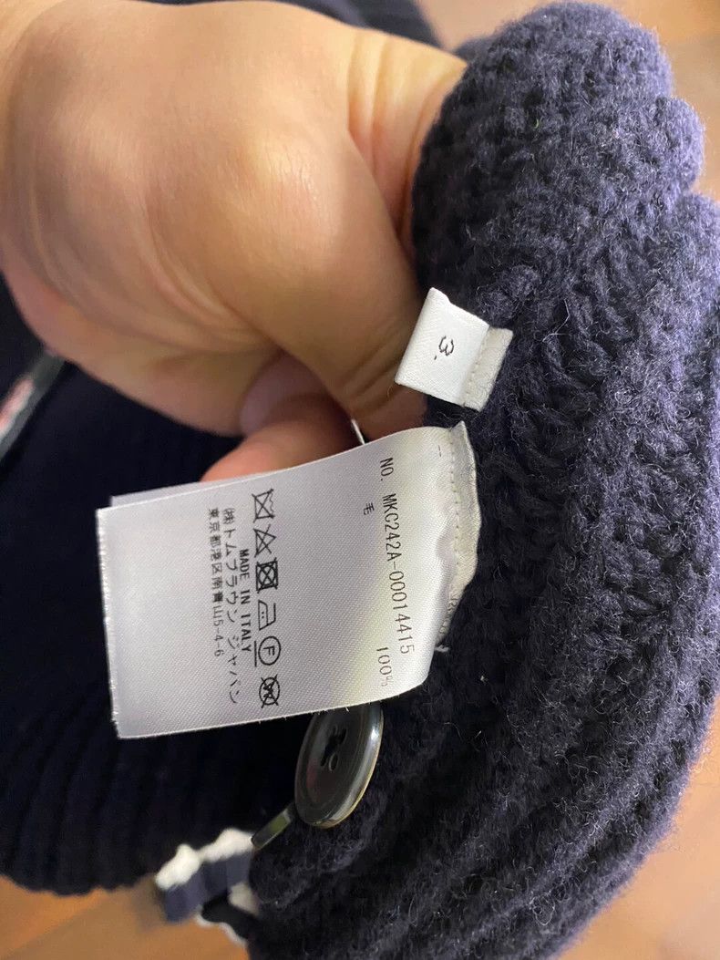 Thom Browne Thom Browne A dark blue wool knit coat Size US L / EU 52-54 / 3 - 7 Thumbnail