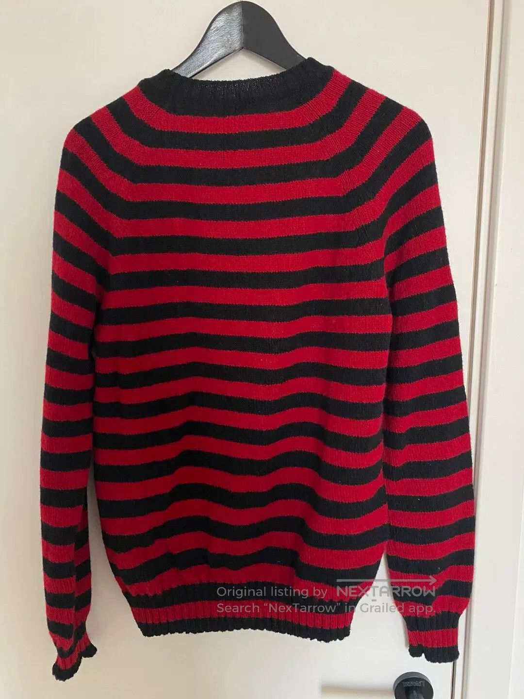 Hedi Slimane Saint Laurent Wool Red Black Stripe Sweater. Size US XL / EU 56 / 4 - 2 Thumbnail