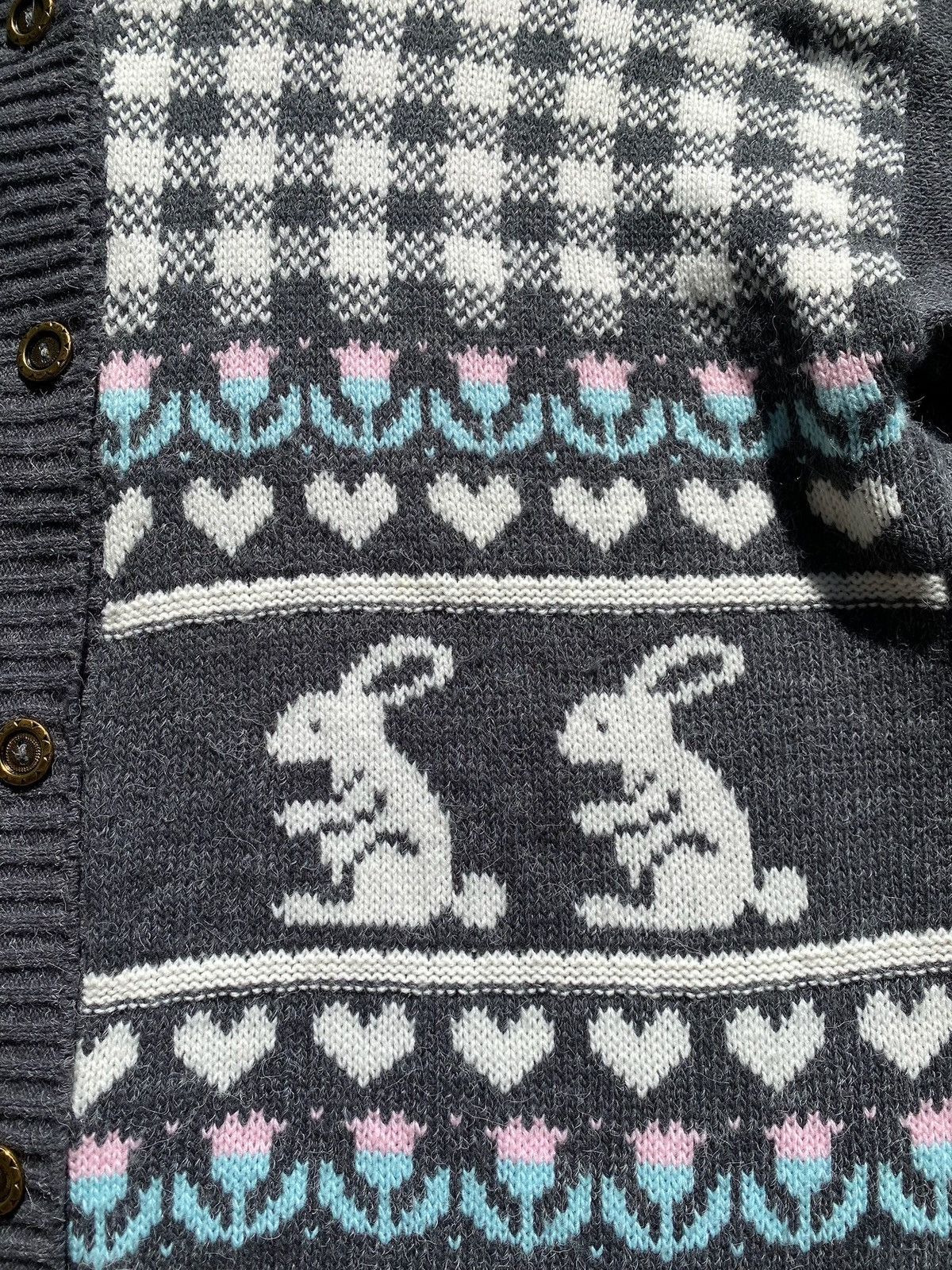 Vintage Vintage 80’s Needles Up Duck Rabbits Hearts Cardigan Sweater Size XL / US 12-14 / IT 48-50 - 4 Thumbnail