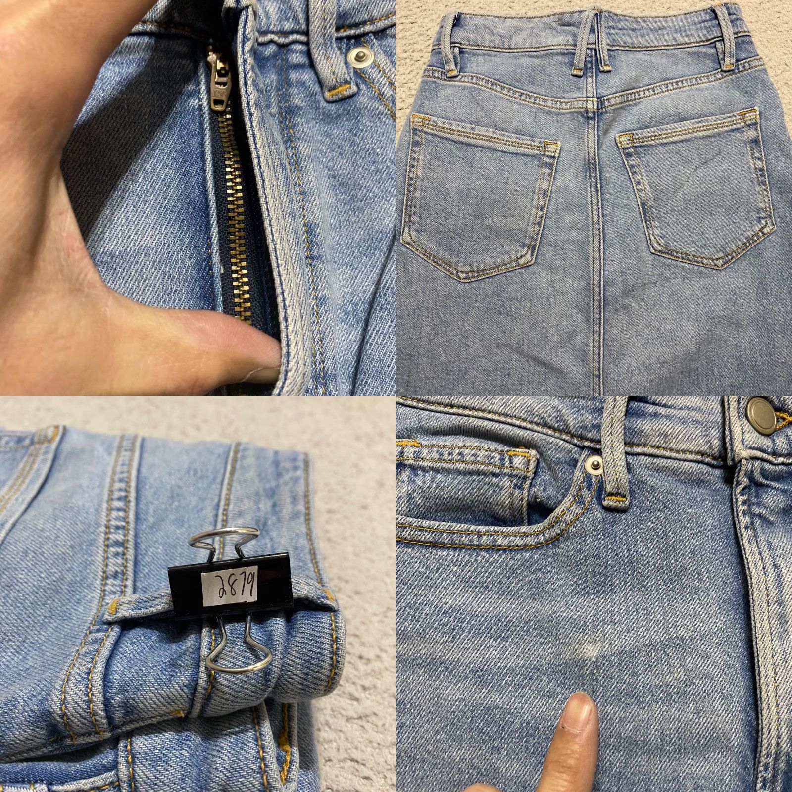 Good American Good American Womens Denim Skirt Midi Straight Slit Blue 0 XS? Size 25" / US 0 / IT 36 - 8 Thumbnail