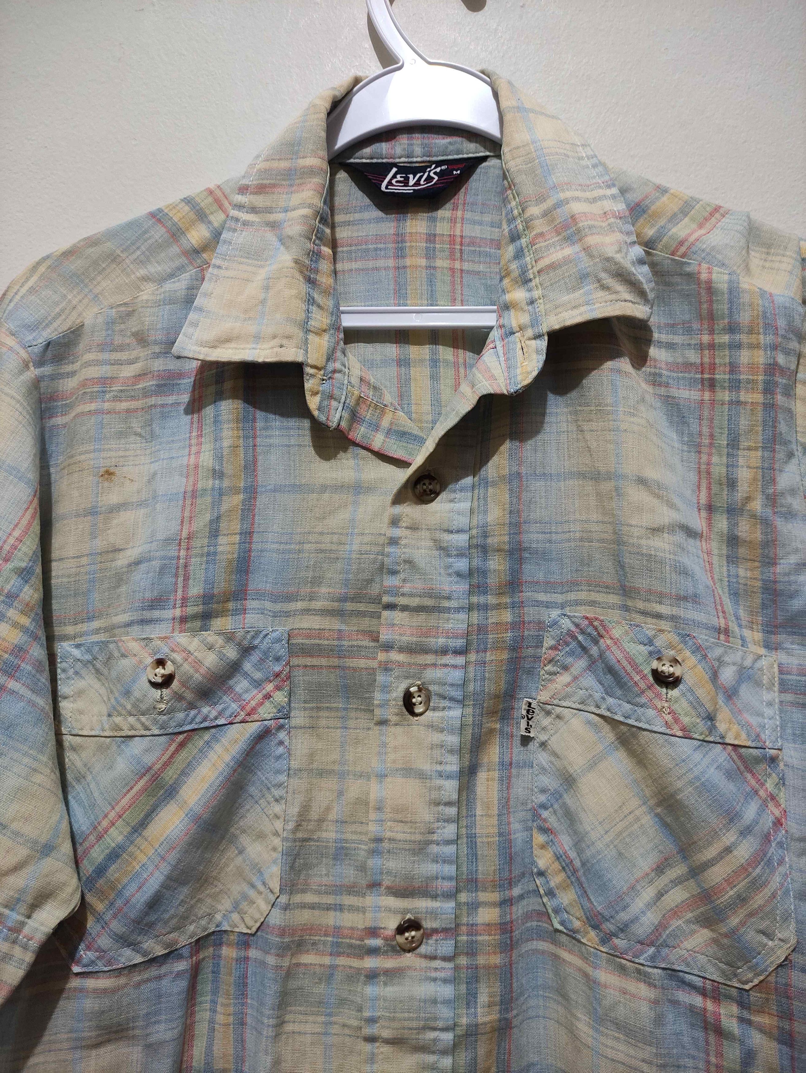 Levi's Vintage 70s Levis White Tab Button Up Shirt Size US M / EU 48-50 / 2 - 7 Thumbnail