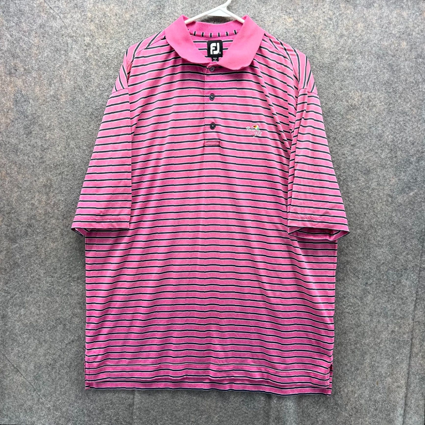 Footjoy VINTAGE FootJoy Polo Shirt Men XL Pink Stripes Golf Bay Hill Logo Shirt Size US XL / EU 56 / 4 - 2 Thumbnail