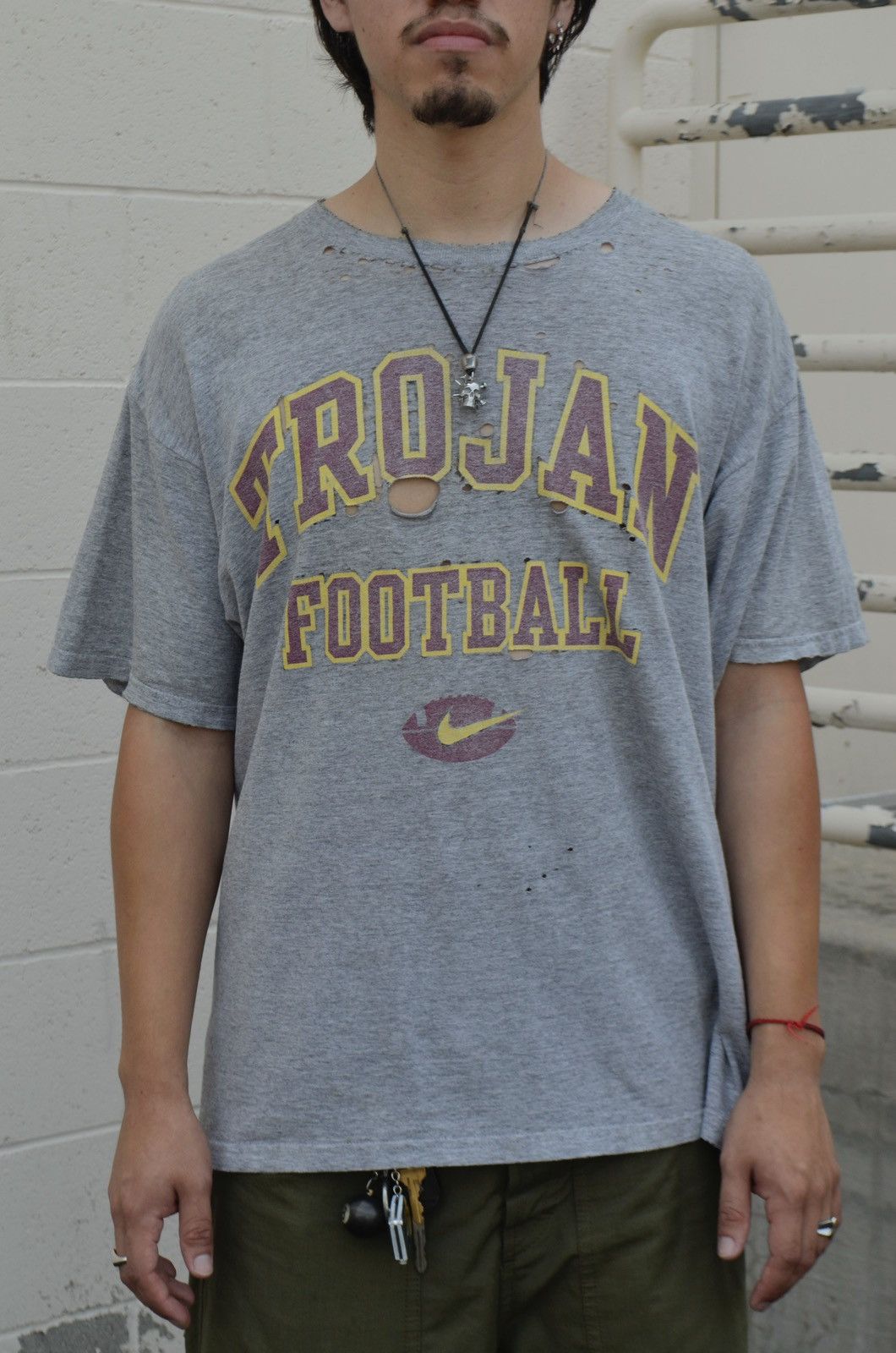 Nike × Vintage Vintage 90’s Nike USC Trojans Football Graphic College Shirt Size US L / EU 52-54 / 3 - 1 Thumbnail