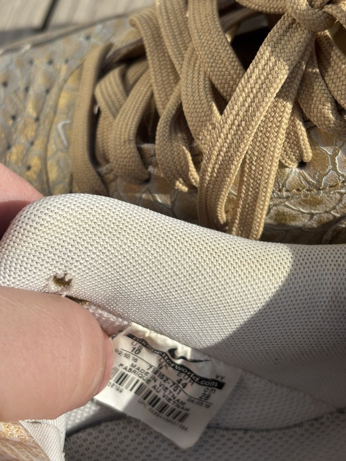 Nike Nike Air Force 1 Low Golden Scale 10 Gold Croc 718152-701 Size US 10 / EU 43 - 4 Thumbnail