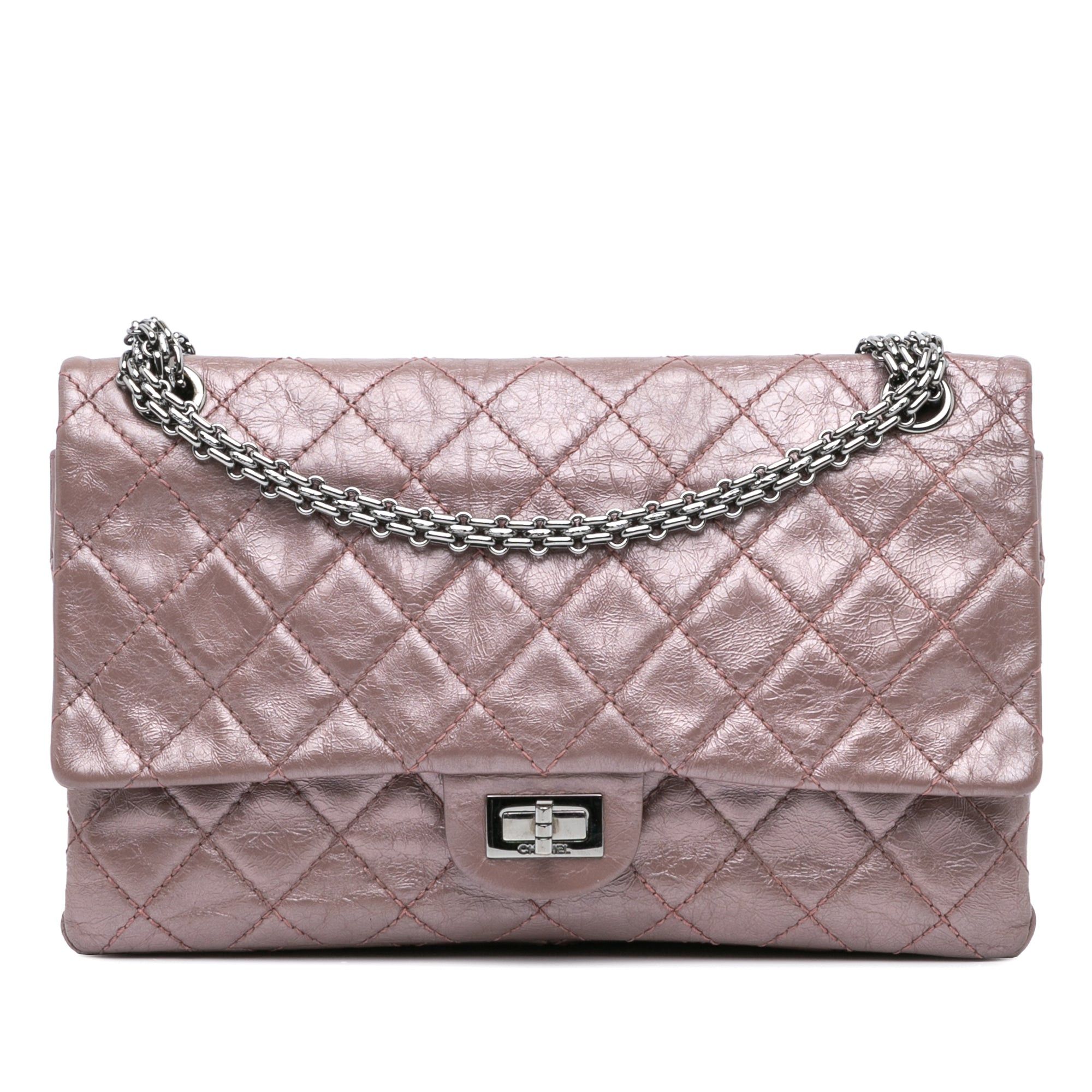 Chanel Chanel Reissue 2.55 Aged Metallic Calfskin Double Flap 226 Pink Size ONE SIZE - 1 Thumbnail