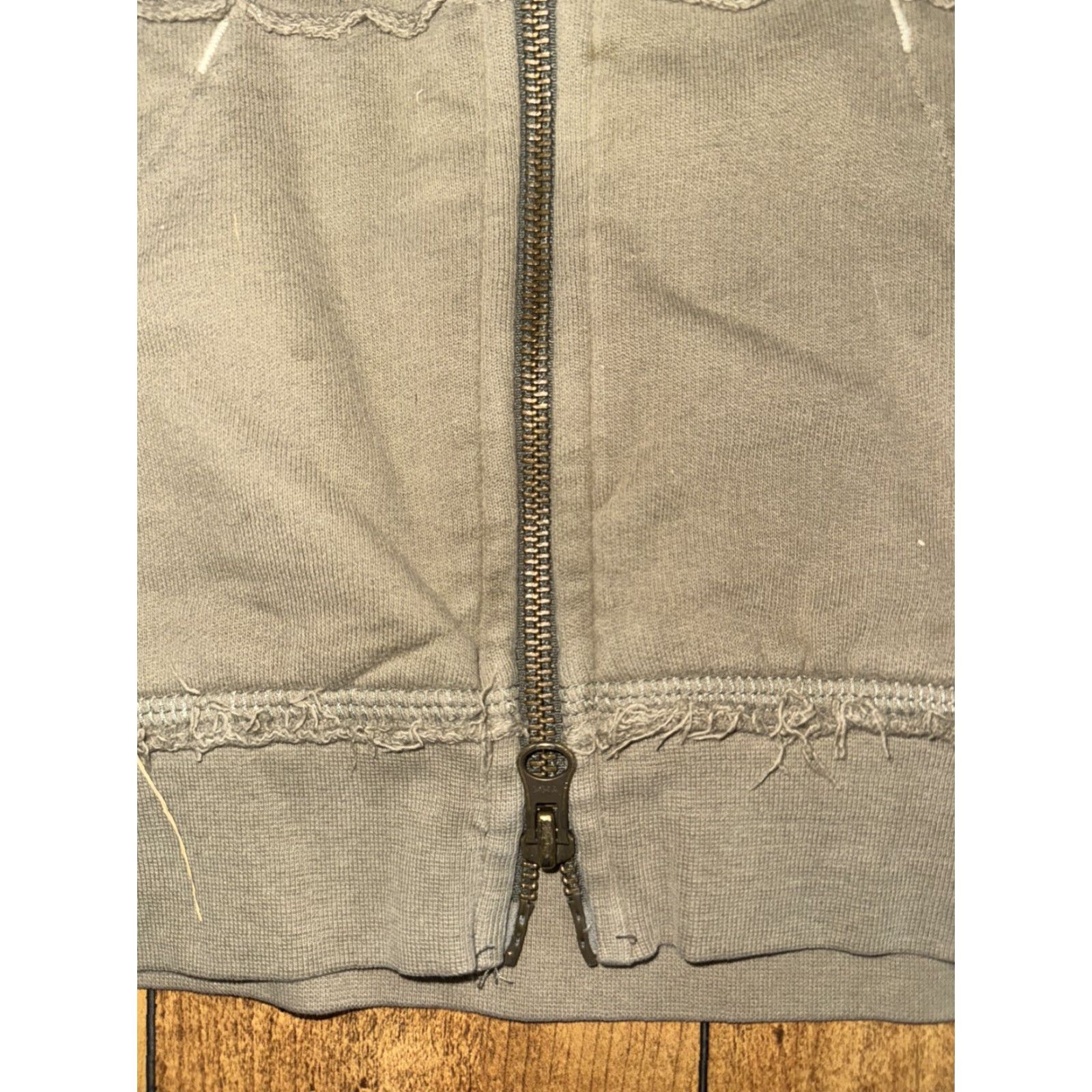 Banana Republic VINTAGE Banana Republic Full Zip Hoodie Mens Large Taupe Brown Distressed Grunge 22x22 Cotton Zip Hooded Pockets All Seasons Size US L / EU 52-54 / 3 - 2 Thumbnail