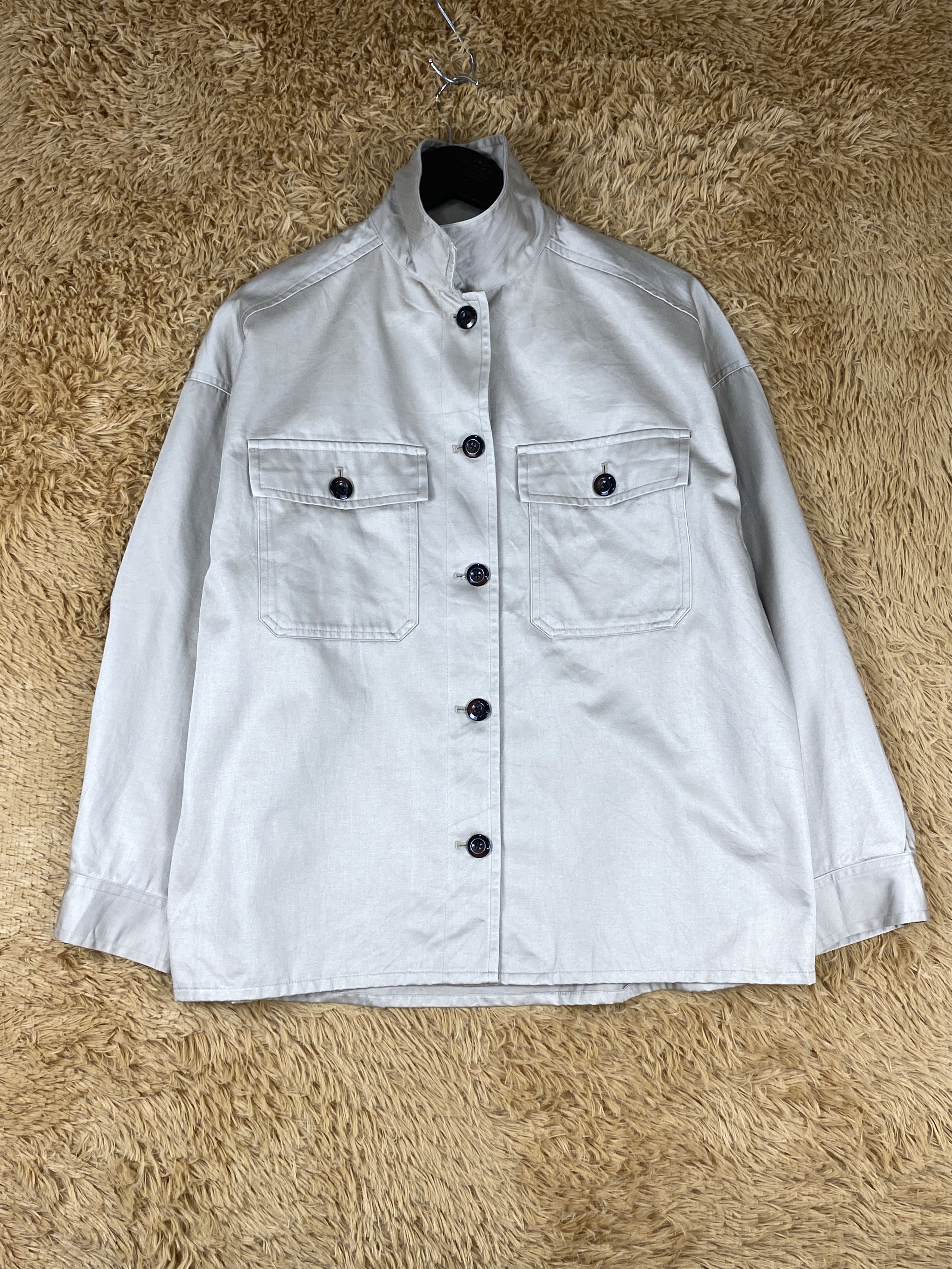 Image of Gu Button Up Jacket Rugged Multipocket in White, Men's (Size Small)